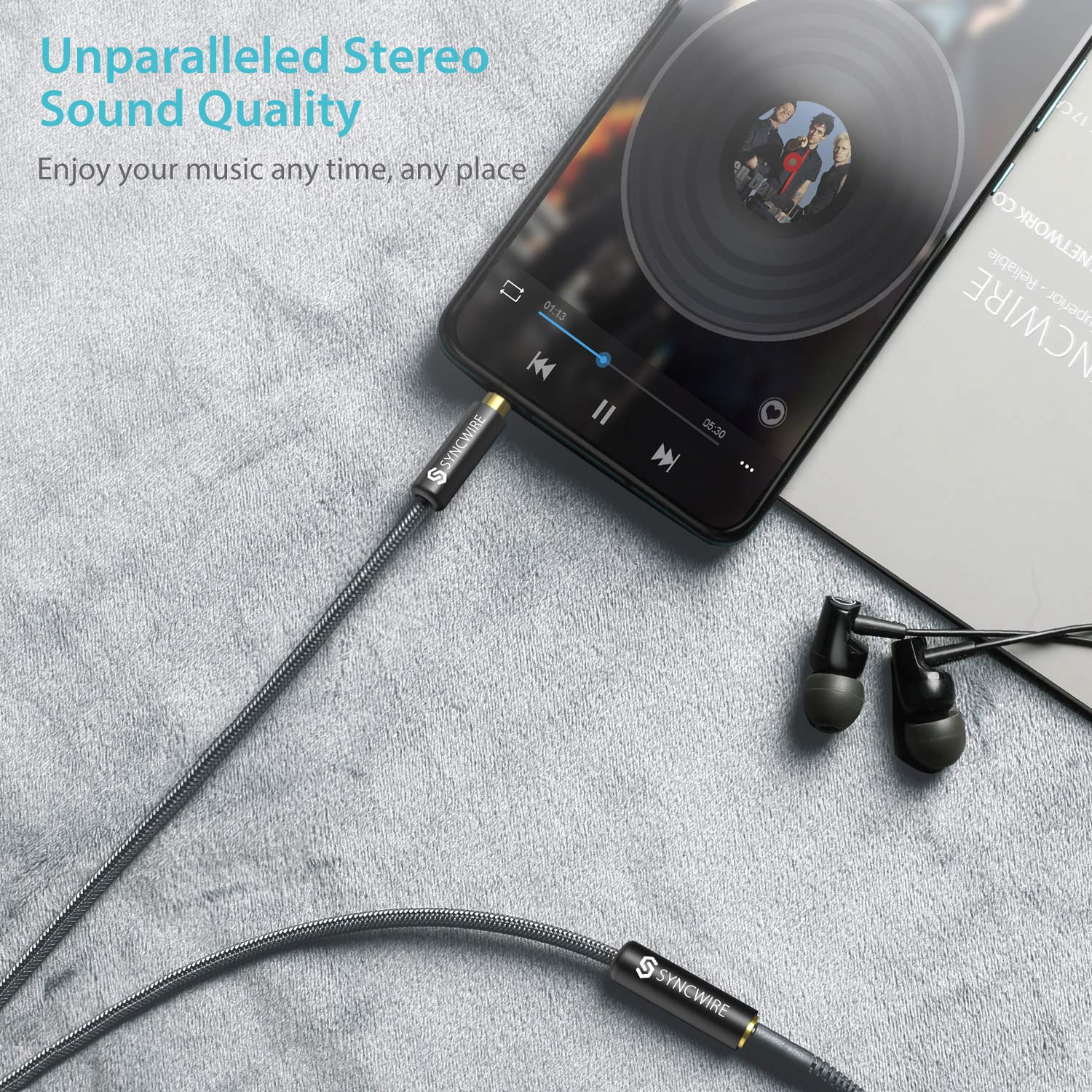 Syncwire 3.5mm Male to Female Stereo Audio Extension Cable     Ny by SYNCWIRE - Angle View 5