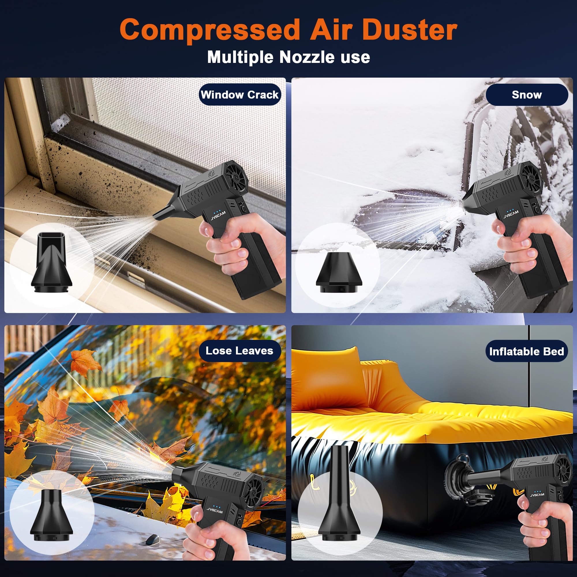 JVSCAM Compressed Air Duster-130000RPM Super Power Air Blower wit - JVSCAM Official Product View 5