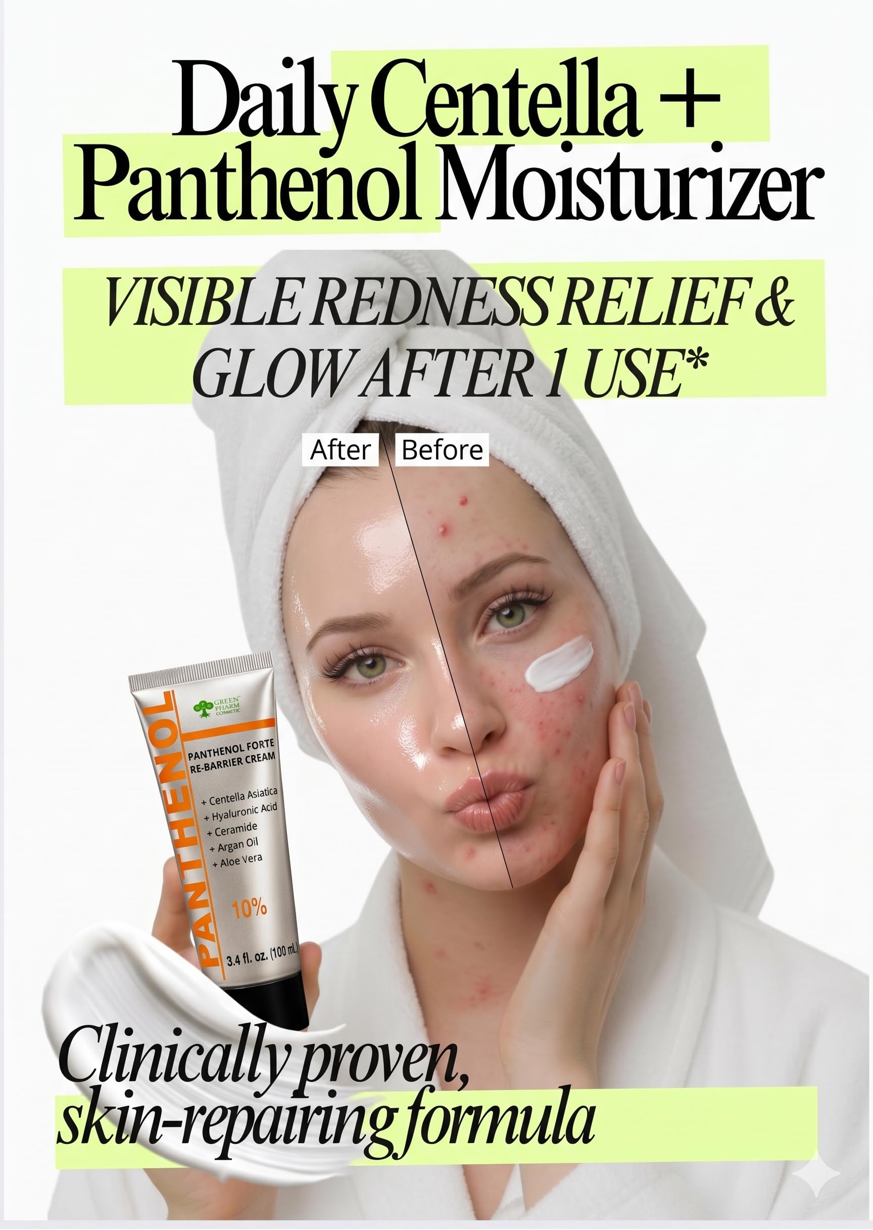 10 Panthenol Cream Centella Asiatica Ceramide Moisturizer - GPC GREEN PHARM COSMETIC Official Imagery - 3