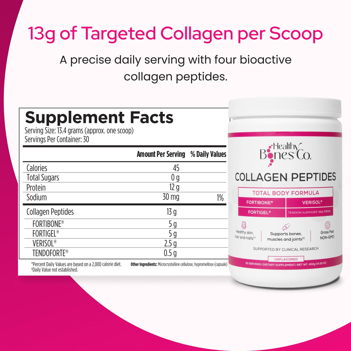 Collagen Peptides Powder FORTIBONE FORTIGEL VERISOL Tendon - Healthy Bones Co. Official Imagery - 4