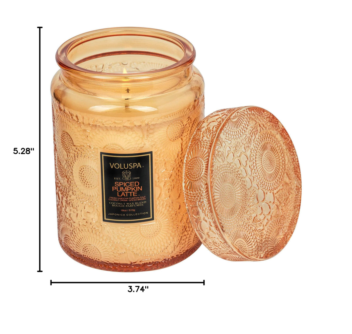 Voluspa Spiced Pumpkin Latte Large Scented Candle Jar 18 Oz - Premium Selection Official Imagery - 8