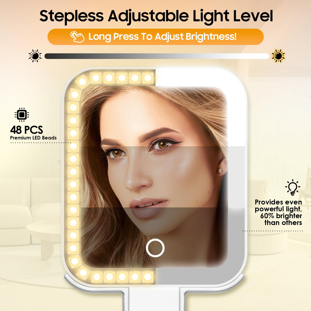 Travel Makeup Mirror with Lights Double Sided 1X 30X - B Beauty Planet Official Imagery - 6