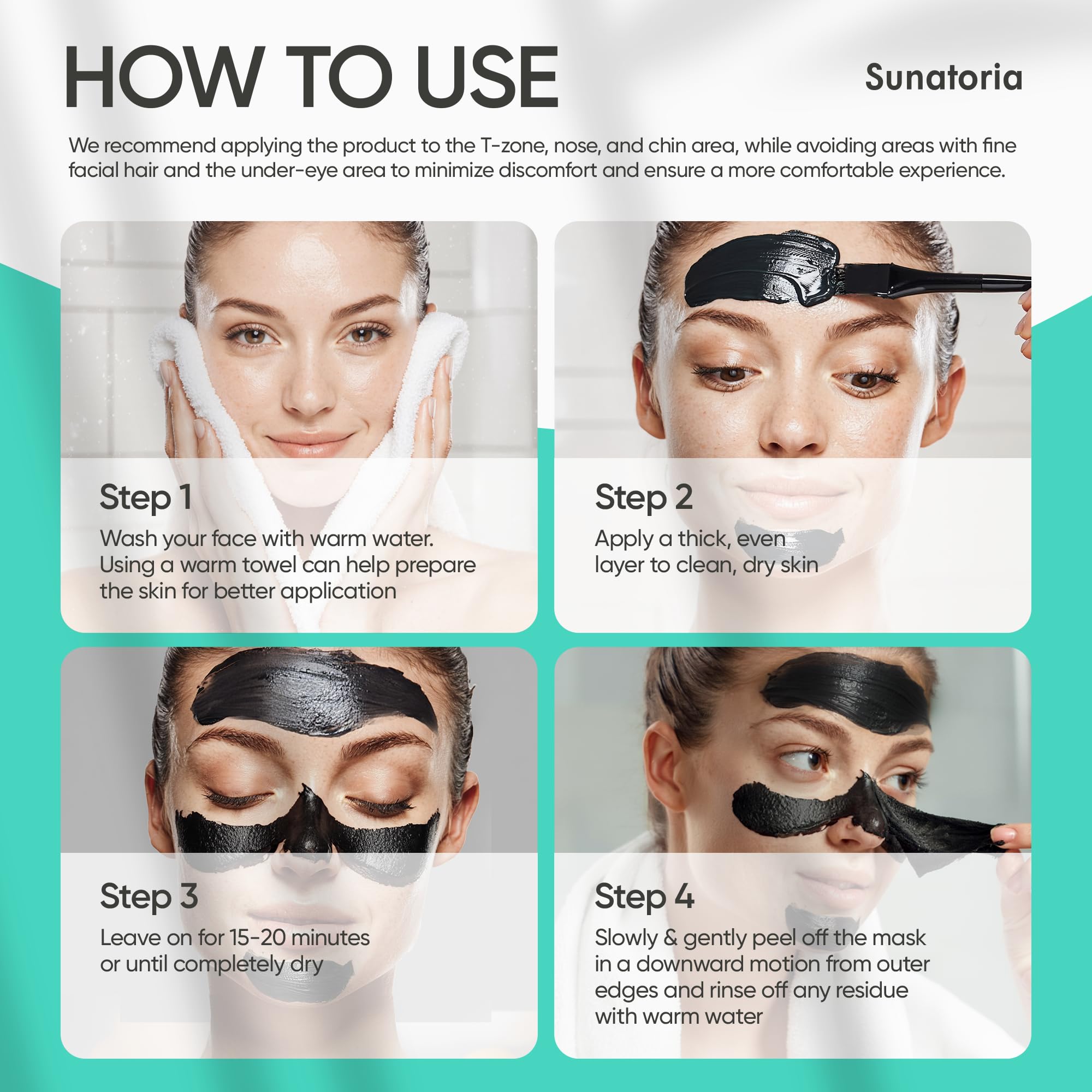 SUNATORIA Charcoal Black Peel Off Face Mask, Blackhead Pore - SUNATORIA