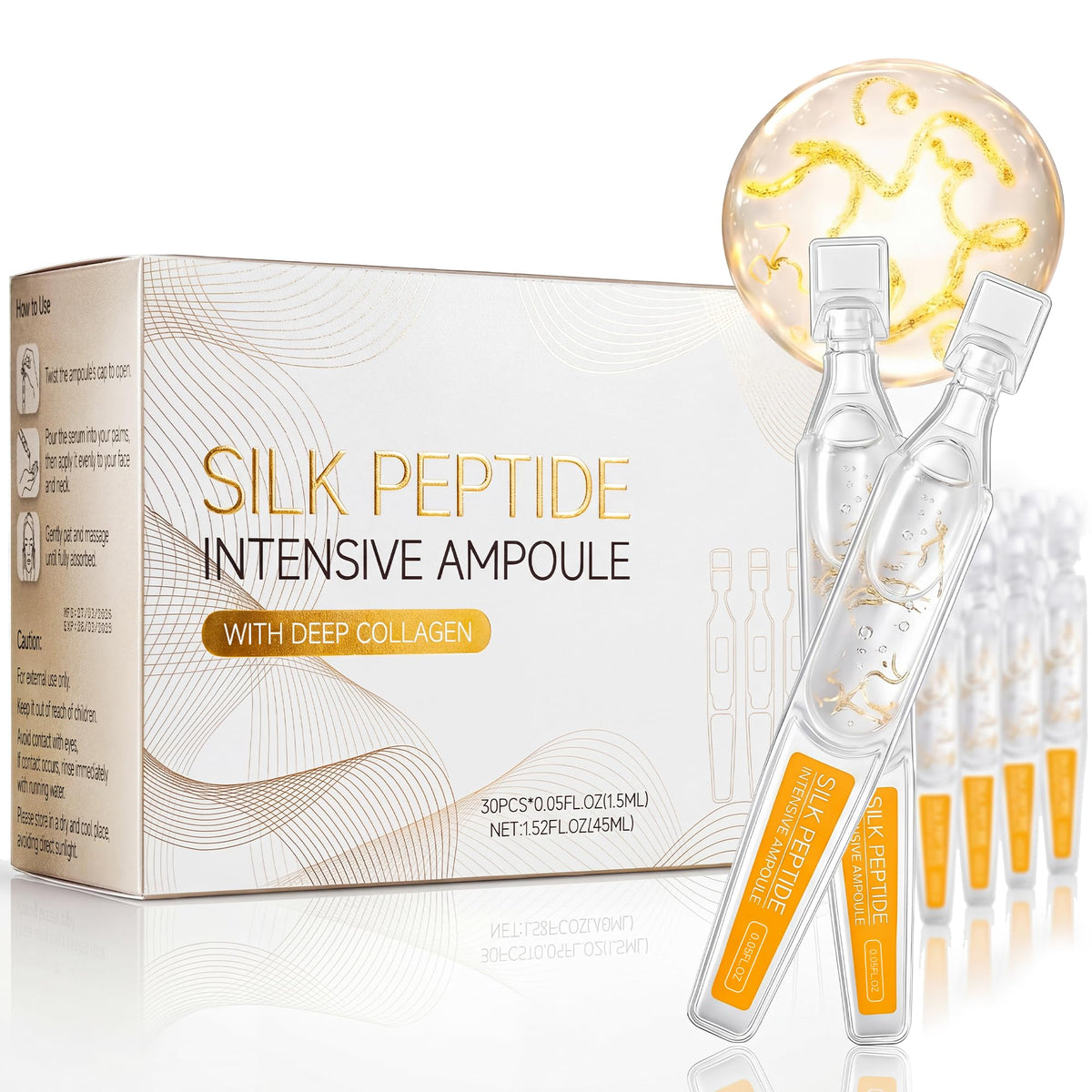 Deep Collagen Silk Peptide Ampoule for Face Korean Anti - Eustofeyce Official Imagery - 2
