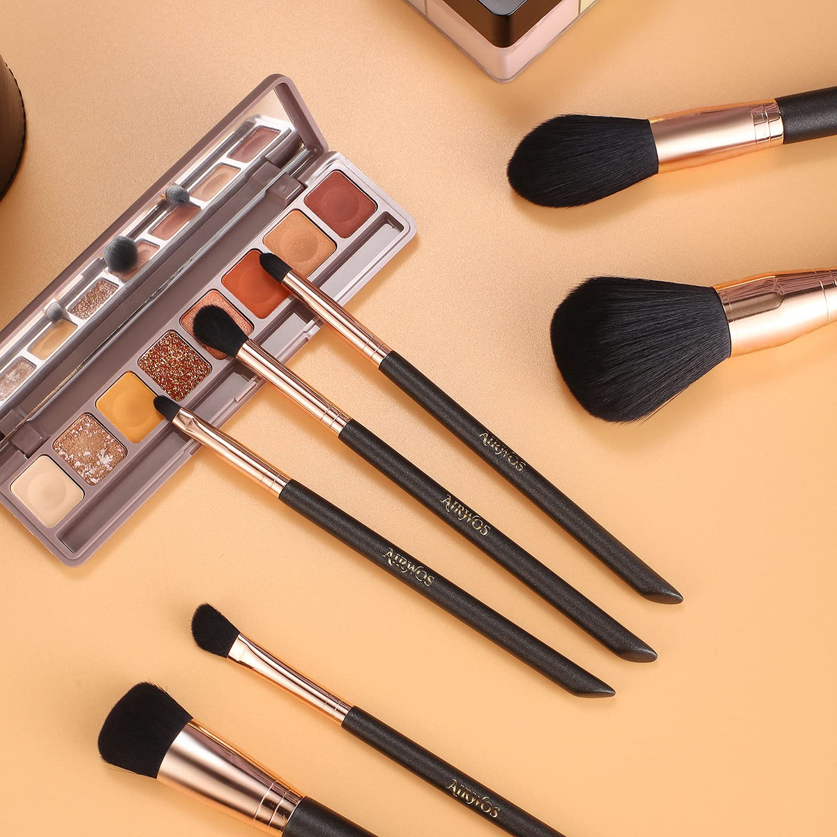 AirWos 14 Pcs Professional Makeup Brush Set with Case - AirWos Official Imagery - 7