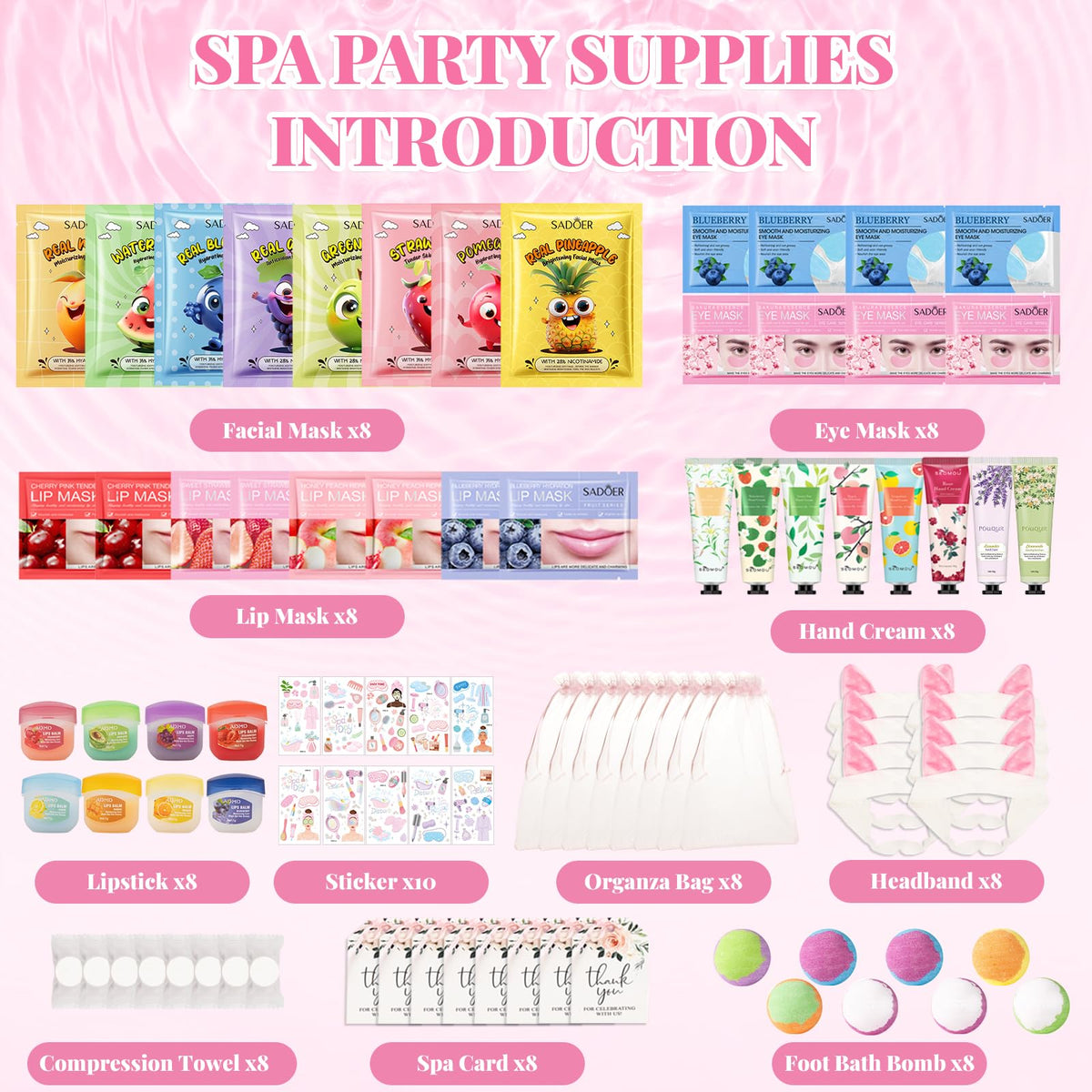 90PCS Spa Party Supplies for Girls Sleepover Party Supplies - MUREND Official Imagery - 3