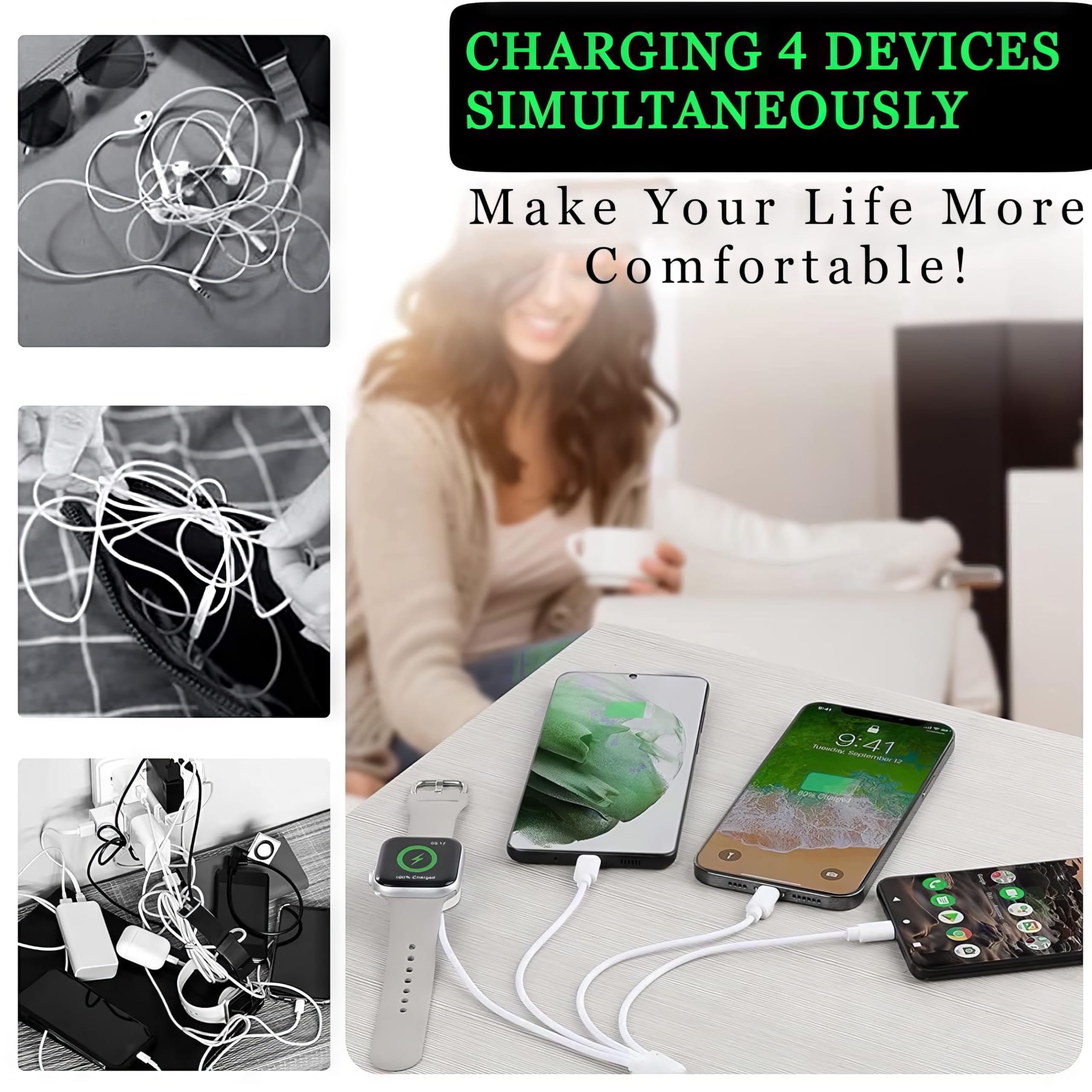 TOP-UP 4 in 1 Watch & Phone Charger Cable – Travel Essentials Multi Ch - View 7