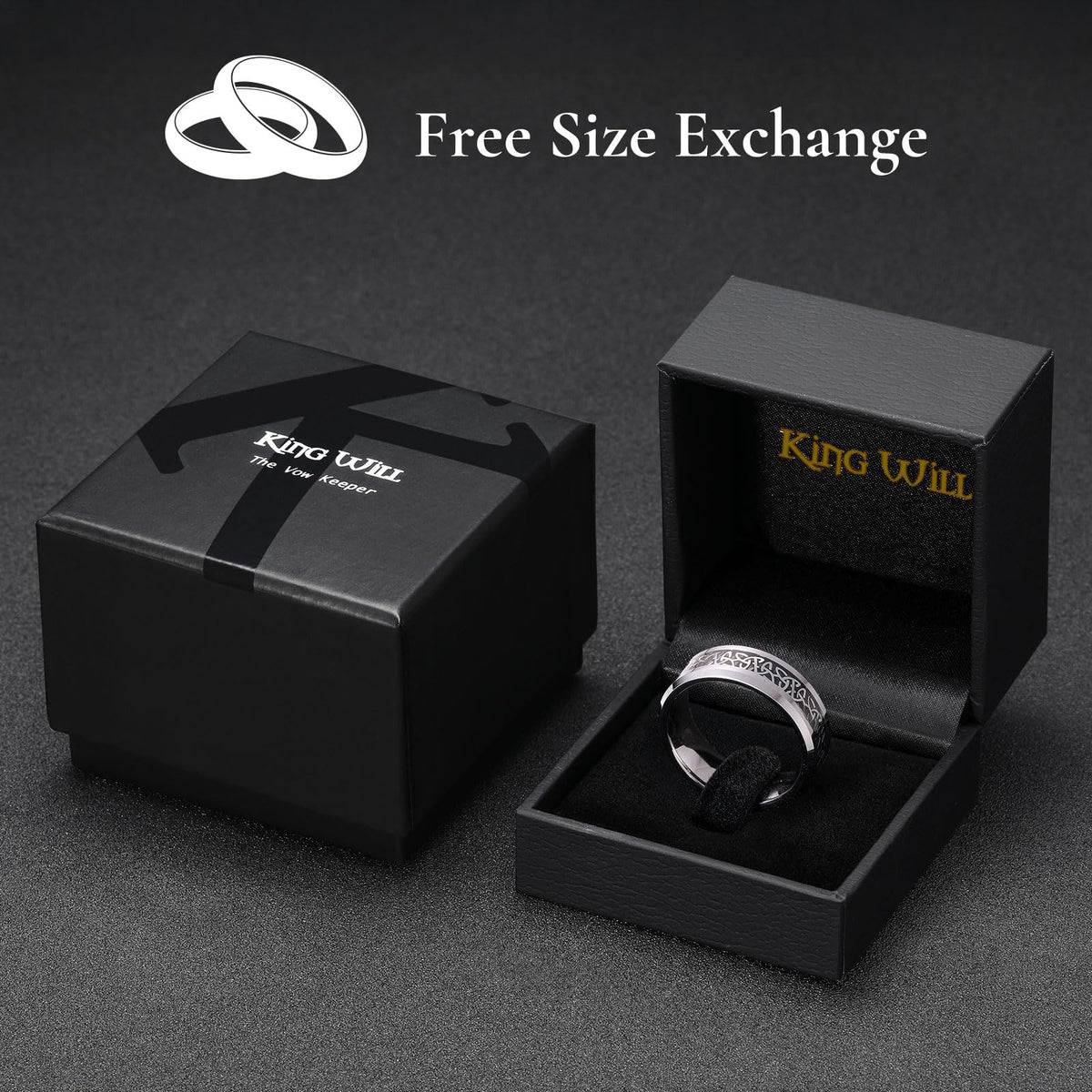 King Will Men s Celtic Claddagh Tungsten Rings Opal Carbon - King Will Official Imagery - 7