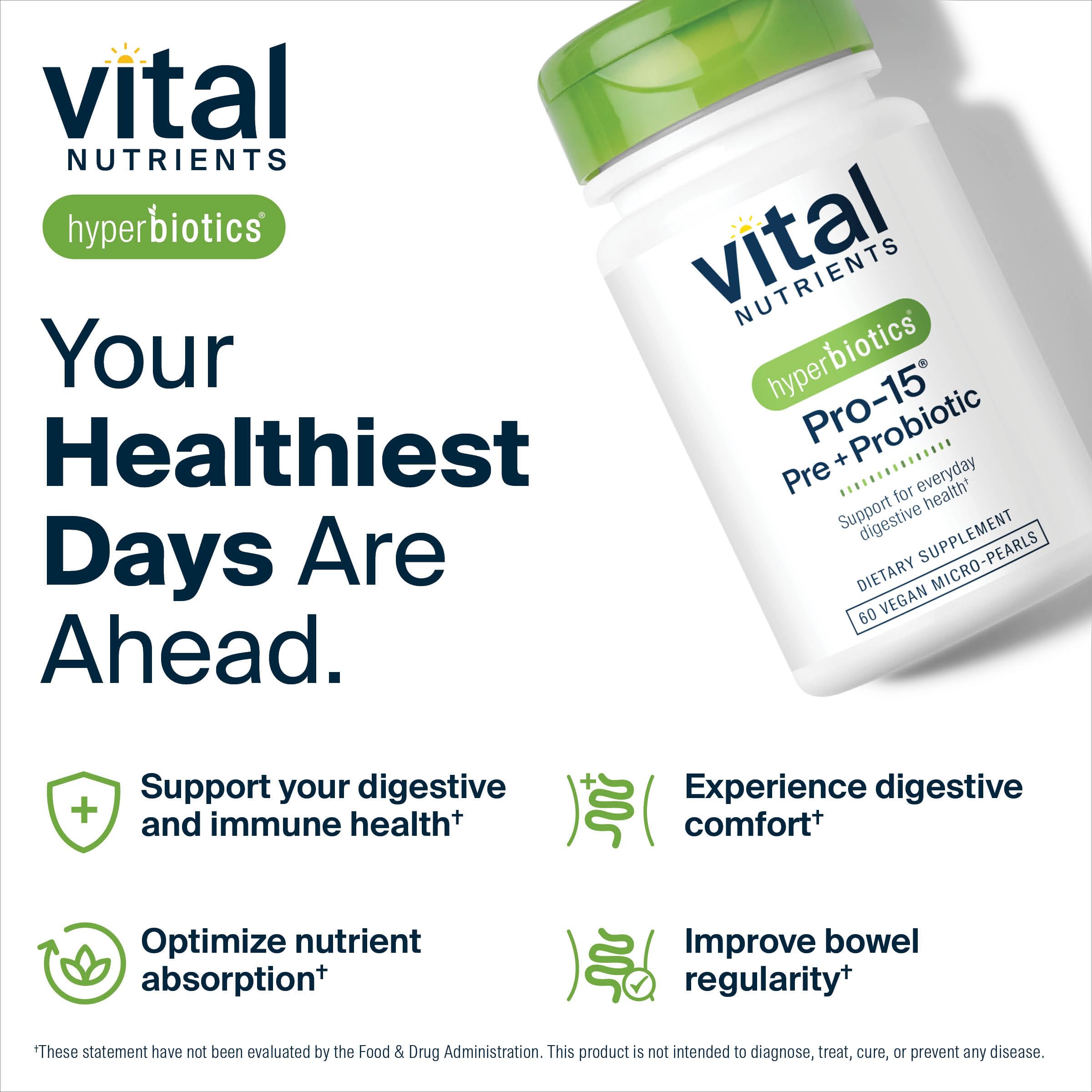 Hyperbiotics PRO-15 Probiotic & Prebiotic — 60 Vegan Pearls