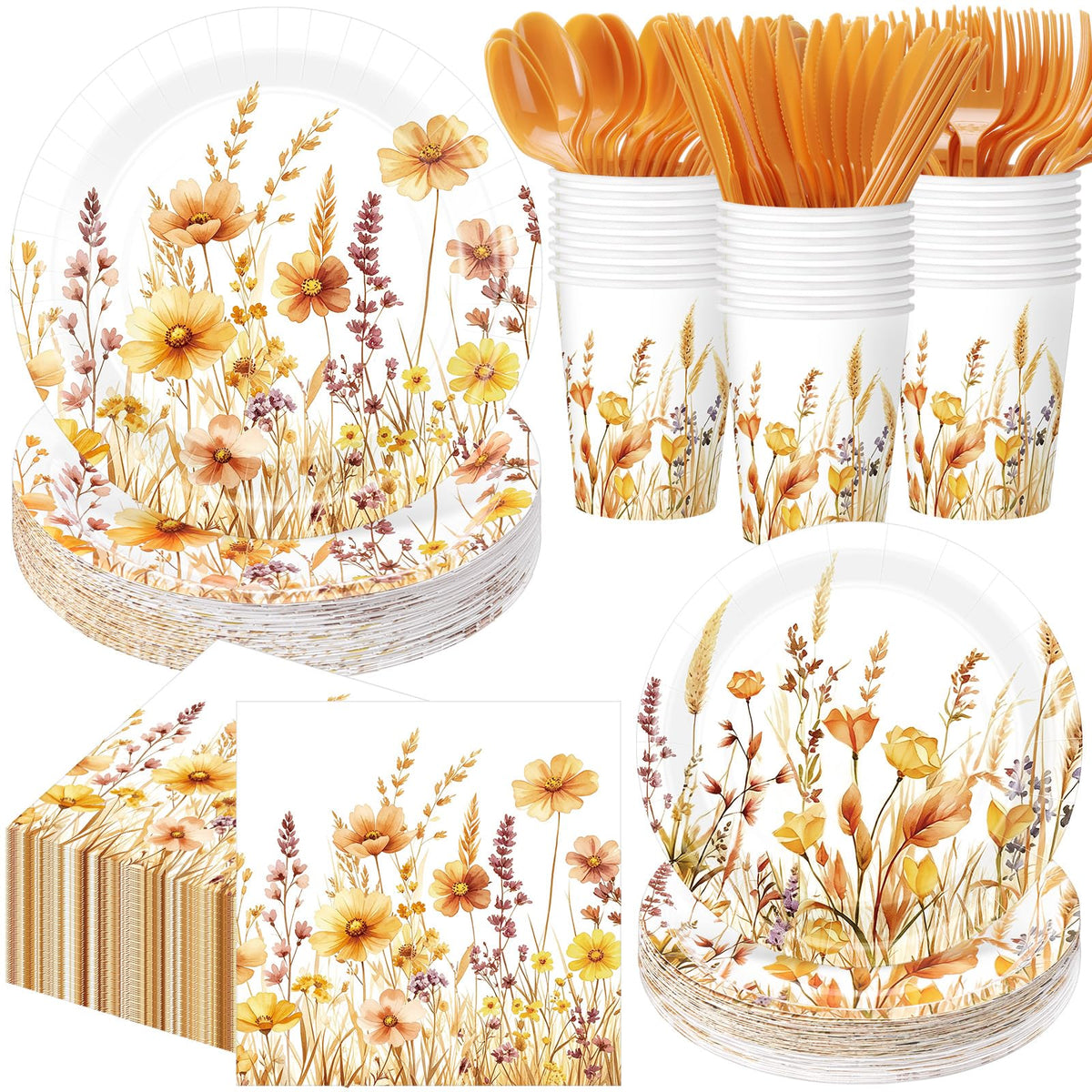 Pickmesh 400 Pcs Polka Dots Happy Birthday Plates and - Pickmesh Official Imagery - 8