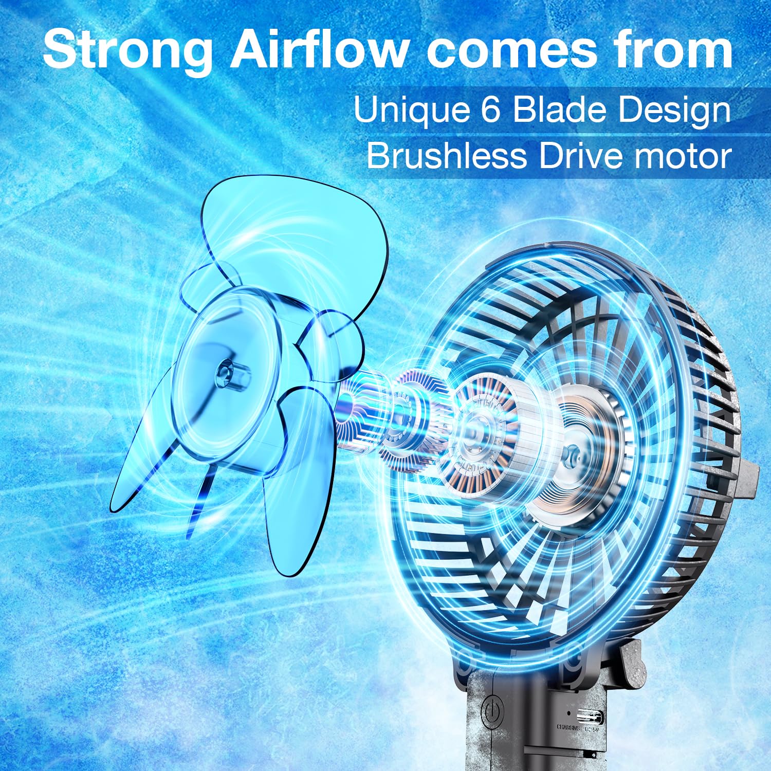 VersionTECH. Portable Handheld Fan, Powerful+Durable+180° Foldabl by VersionTECH. - Angle View 3