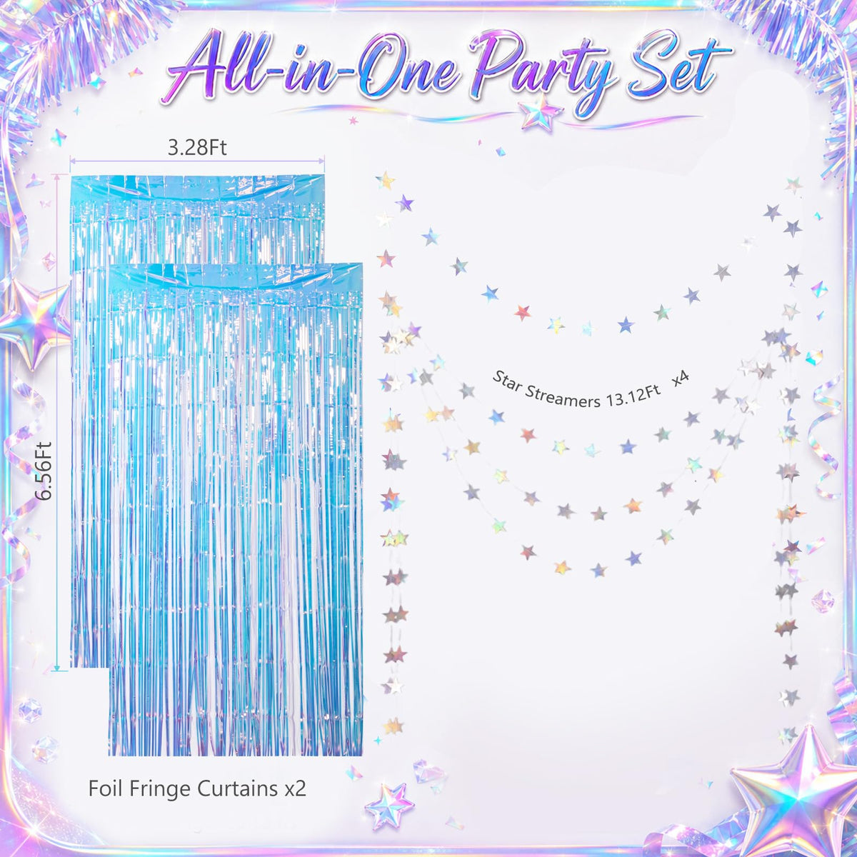 Iridescent Party Decorations Holographic Party Supplie for - OBreezify Official Imagery - 4