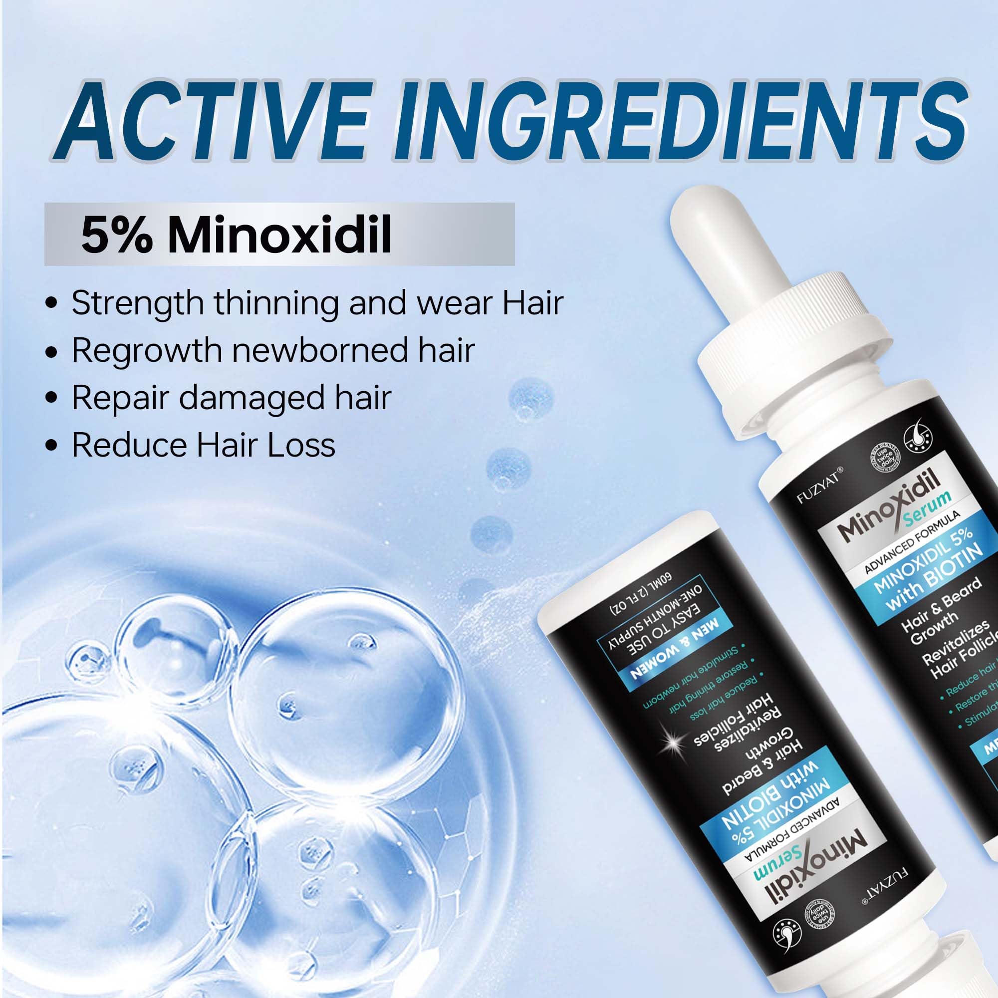 FUZYAT 5% Minoxidil , Minoxidil Hair Growth Treatment, Beard Growth Serum, - FUZYAT Official Product View 3