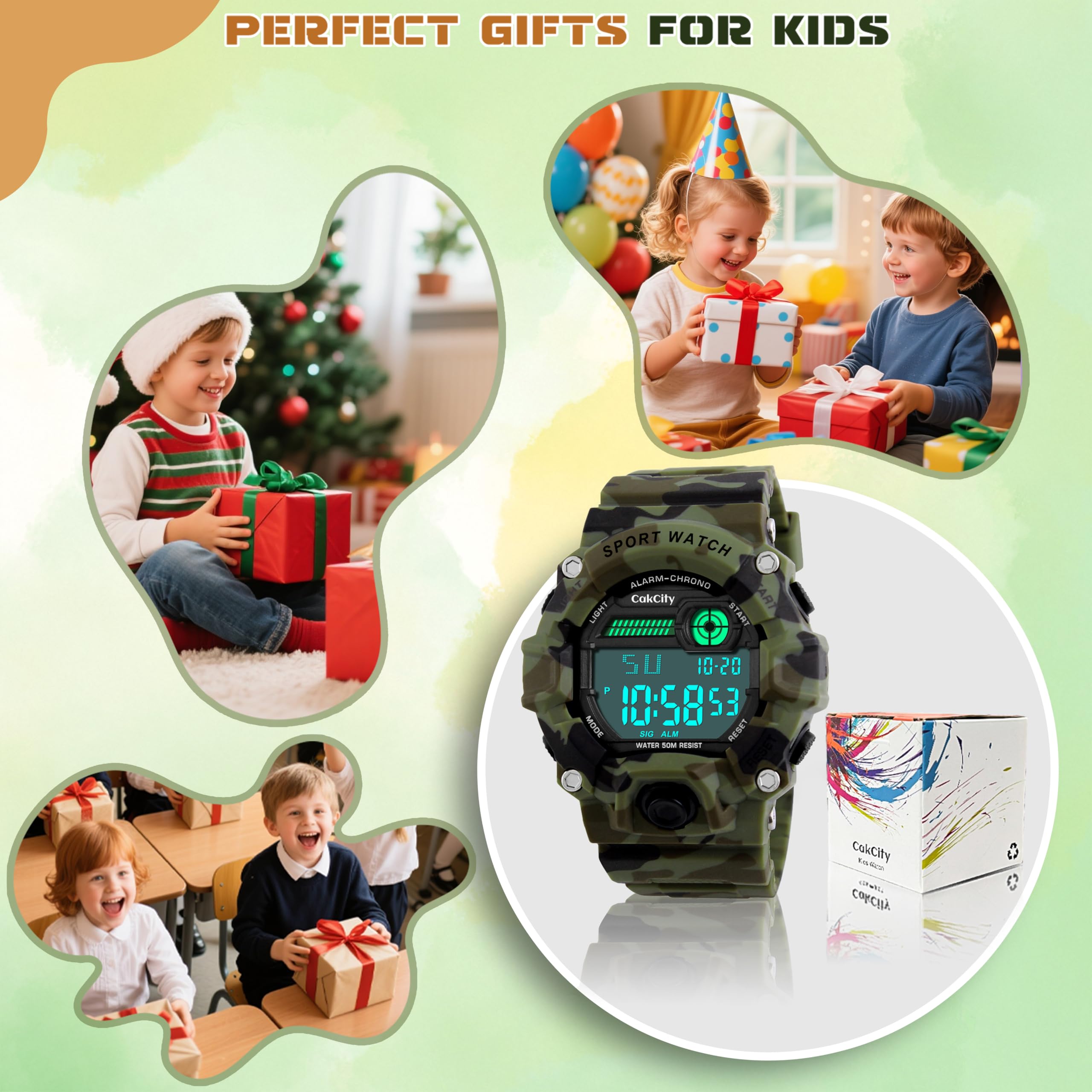 CakCity Boys Camouflage LED Sport Watch,Digital Military Wrist Kids Wa - View 9