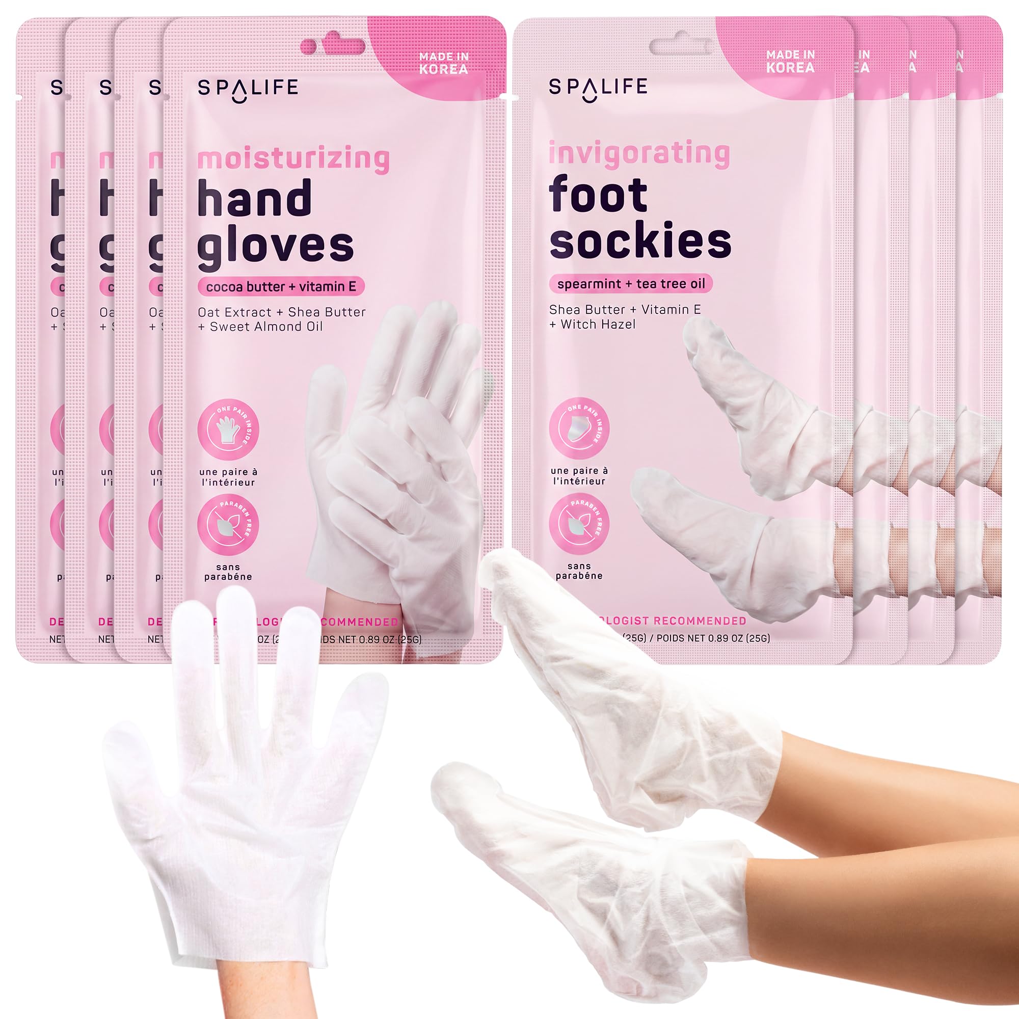 SpaLife Moisturizing Hand Gloves & Foot Mask Socks | Korean - Product Imagery