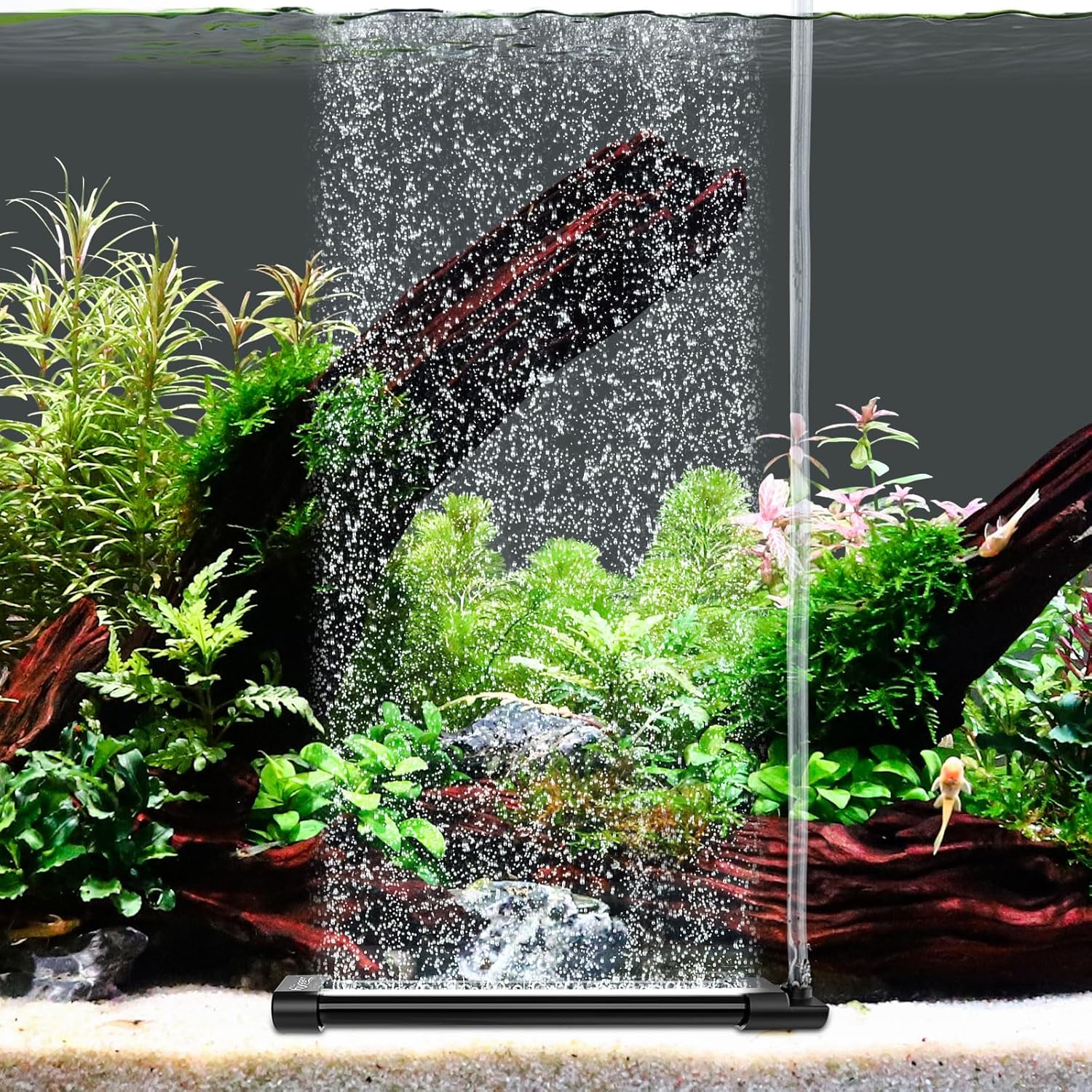 hygger Aquarium Bubble Curtain Wall with air stone and accessories, quiet fish tank aeration device for vibrant aquatic environments
