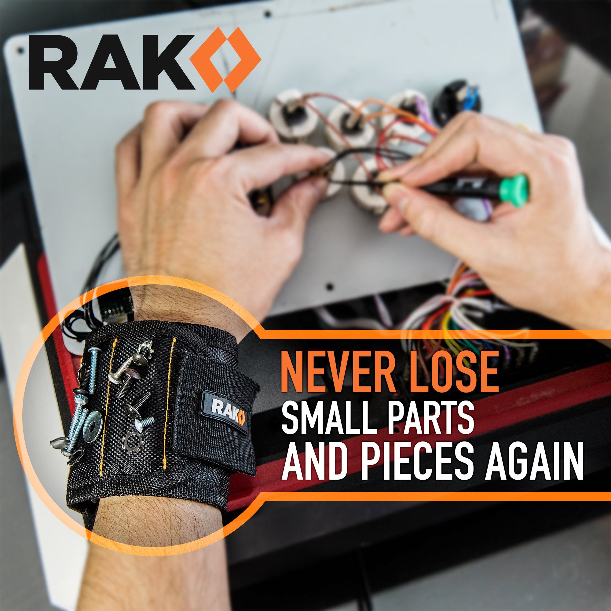RAK Magnetic Wristband for Tools - Premium Tool Belt for Holding by RAK - Angle View 8