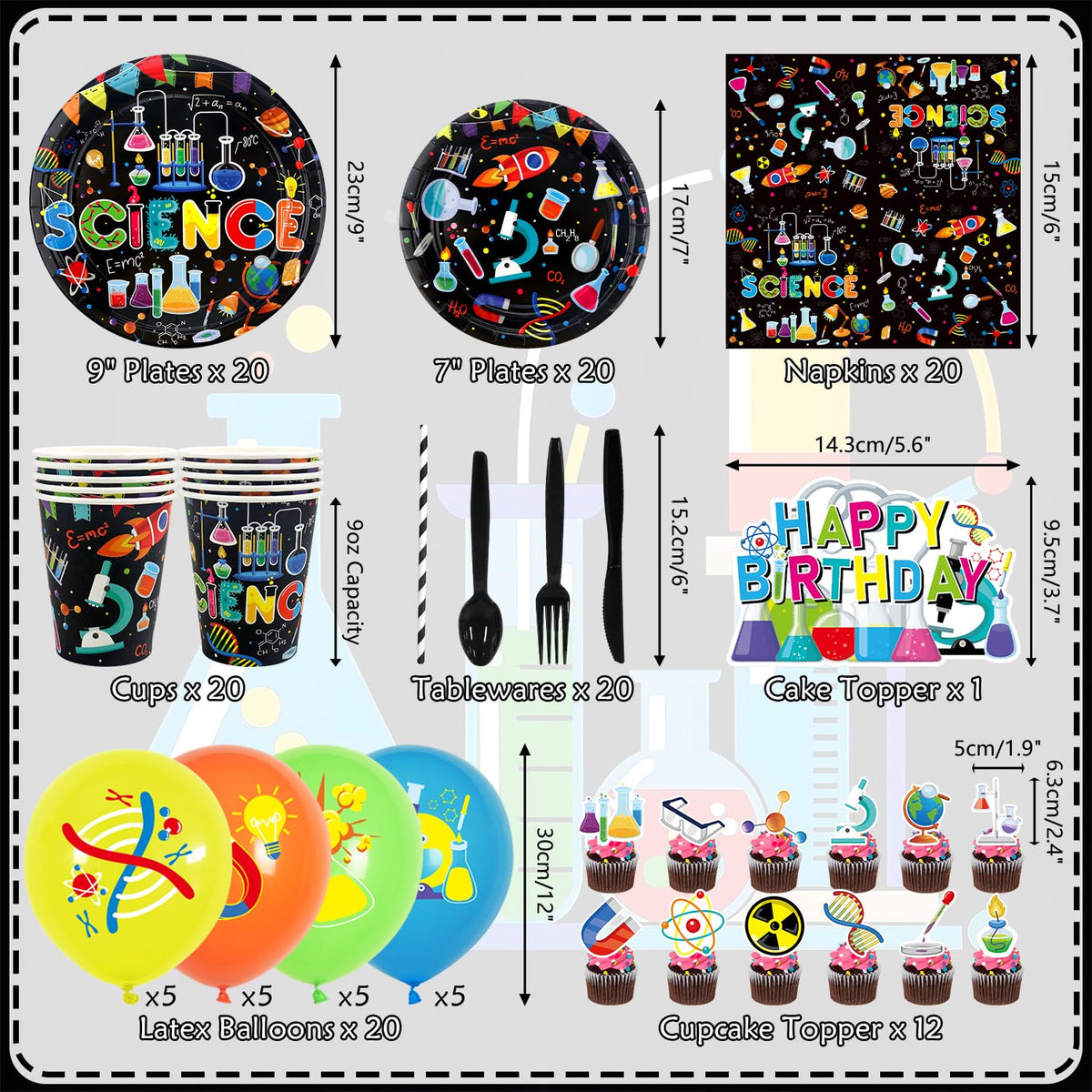 Science Party Supplies Includes Happy Birthday Banners - Ywediim Official Imagery - 4