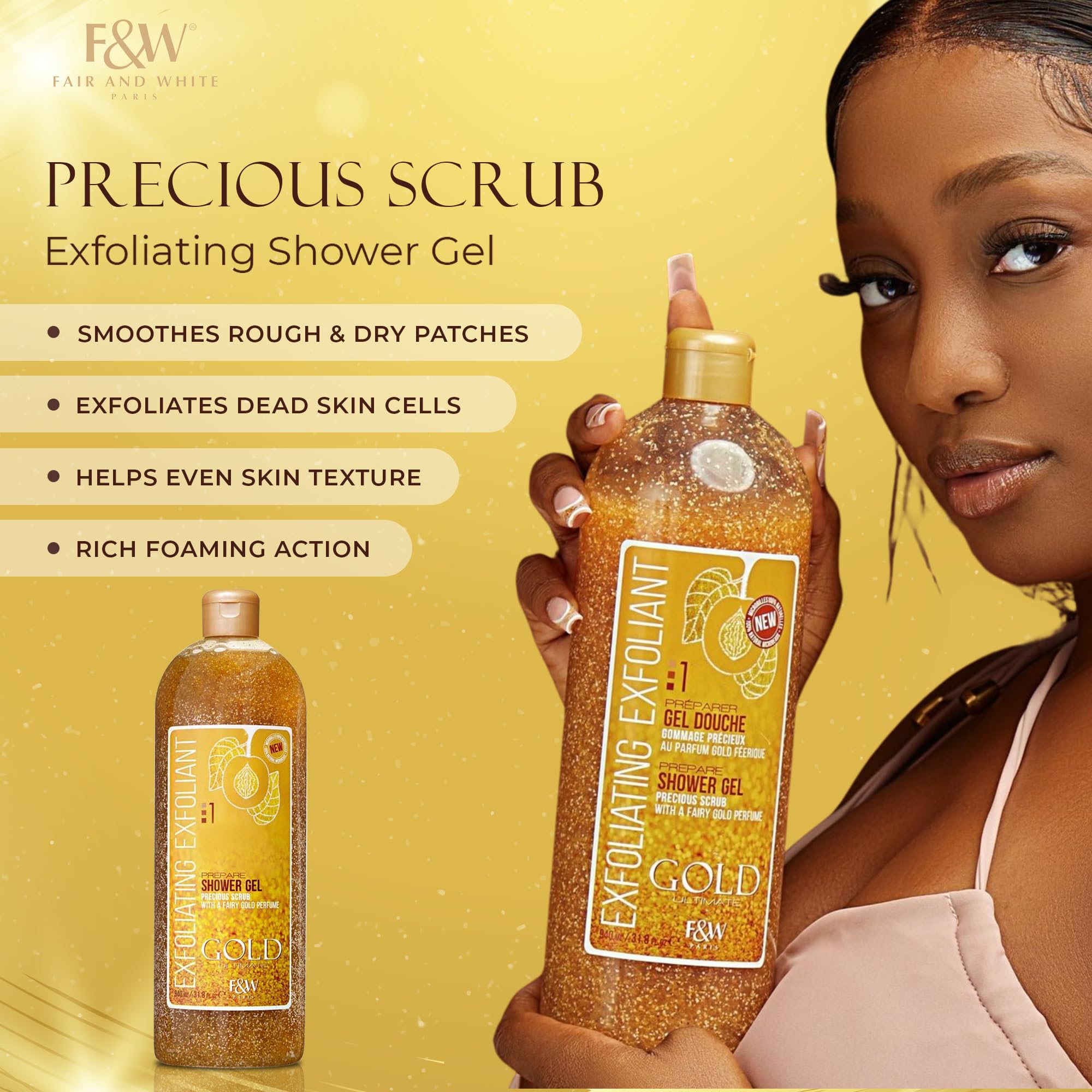 FAIR & WHITE Gold Precious Scrub Exfoliating Body Wash 31.8 fl. oz - FAIR & WHITE Official Product View 5