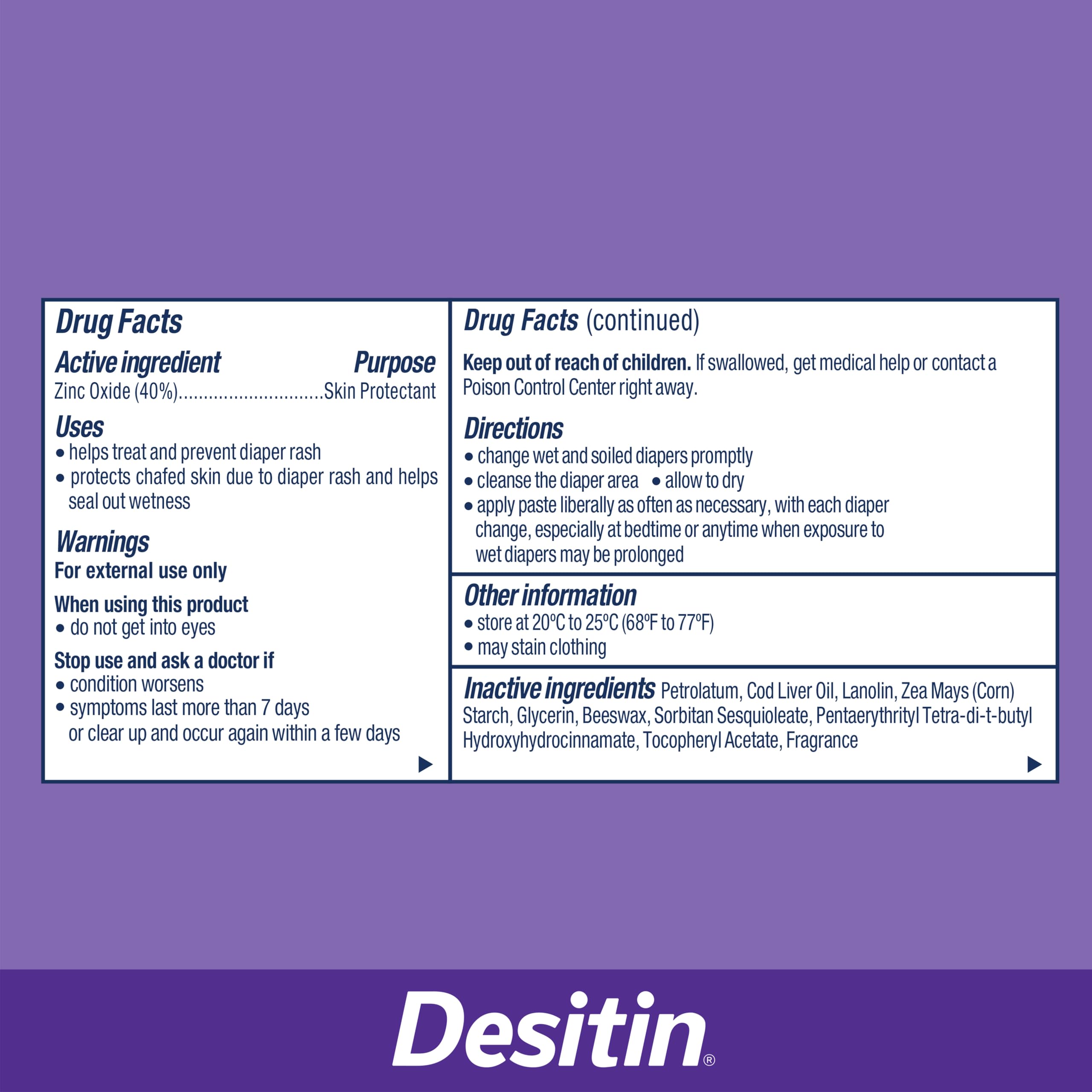 Desitin Maximum Strength Diaper Rash Paste, 40% Zinc Oxide, 4.... - Elefair Tech Official Product View 9