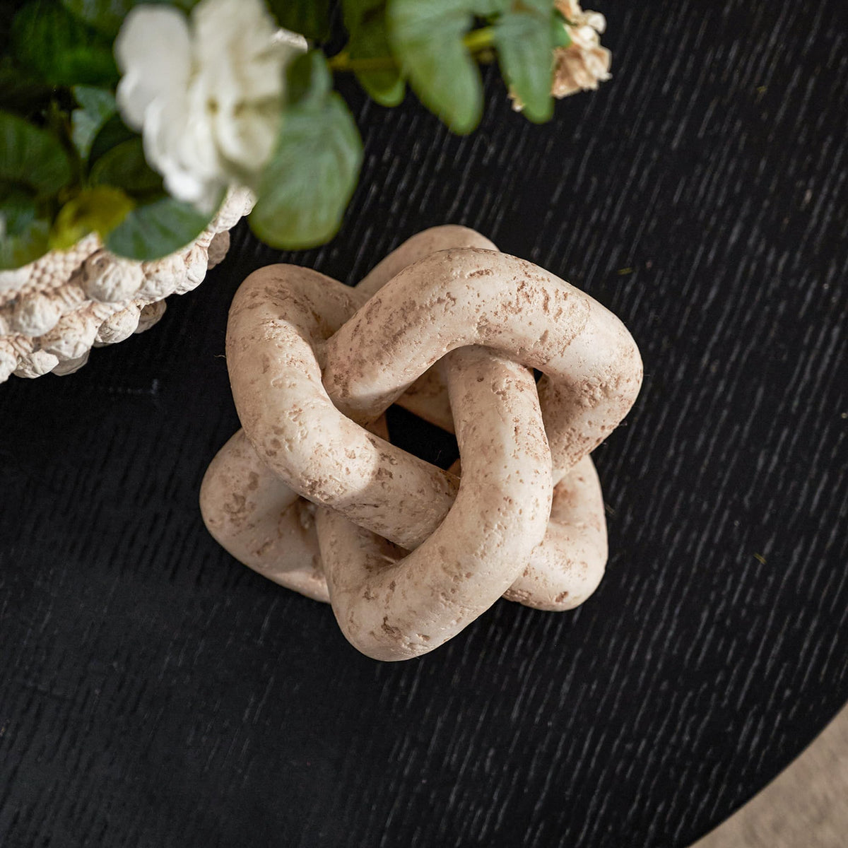DN DECONATION 3 Link Knot Decor Beige Travertine Coffee - DN DECONATION Official Imagery - 7
