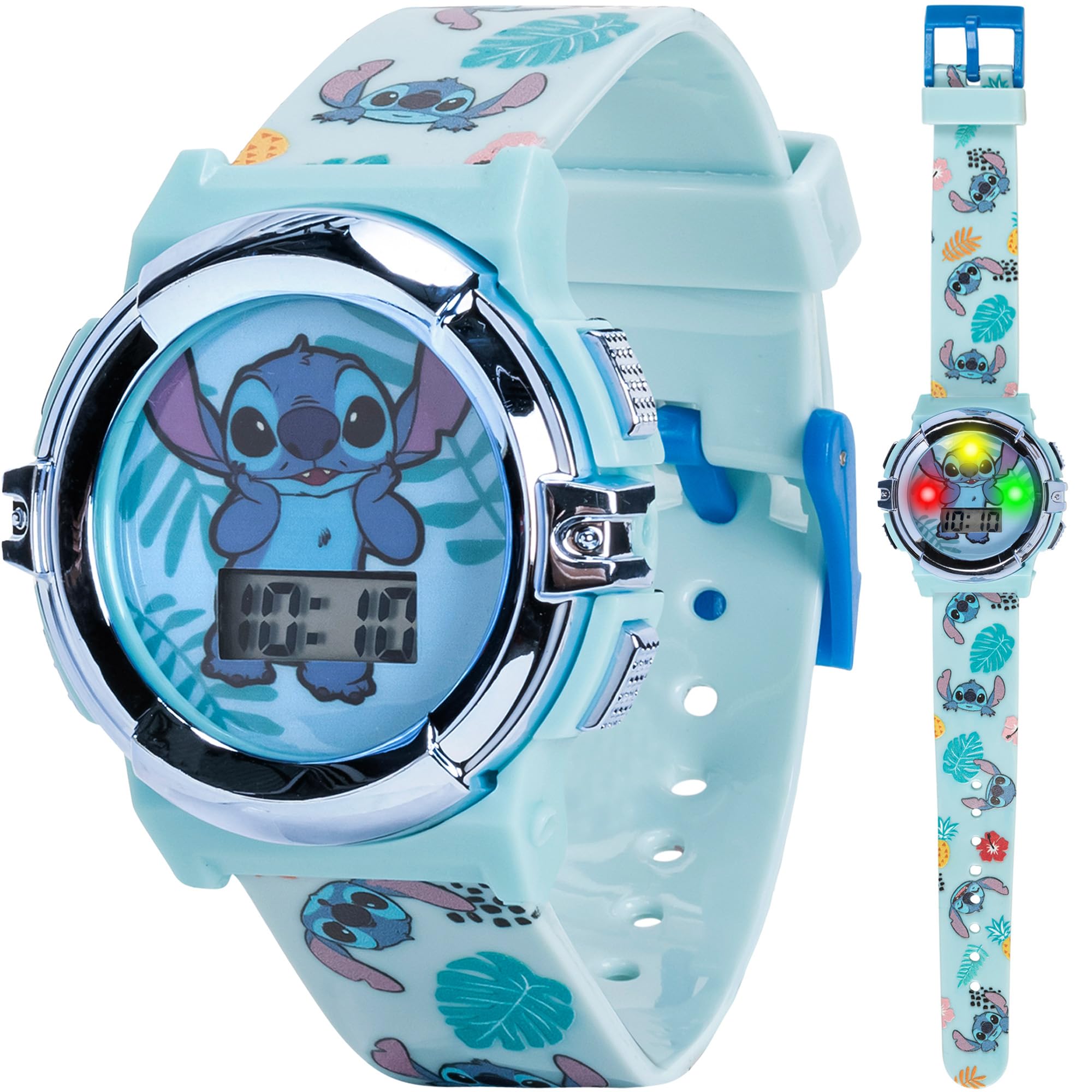 Accutime Disney Stitch Kids LCD Watch – Flashing Light-Up Dial, Digita - View 1