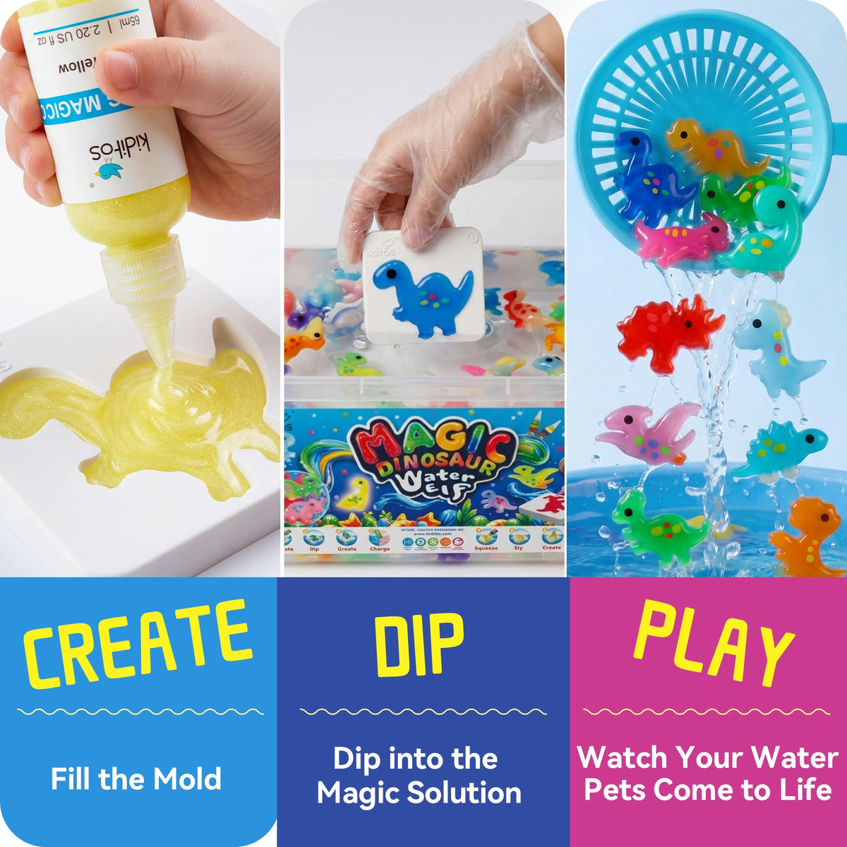Kiditos Magic Water Elf Toy Kit for Kids Dinosaur Themed DIY - Kiditos Official Imagery - 5