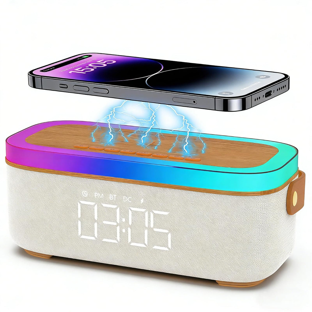 4 in 1 Alarm Clock Bedrooms for Heavy Sleeper Bluetooth - PLUWEL Official Imagery - 1