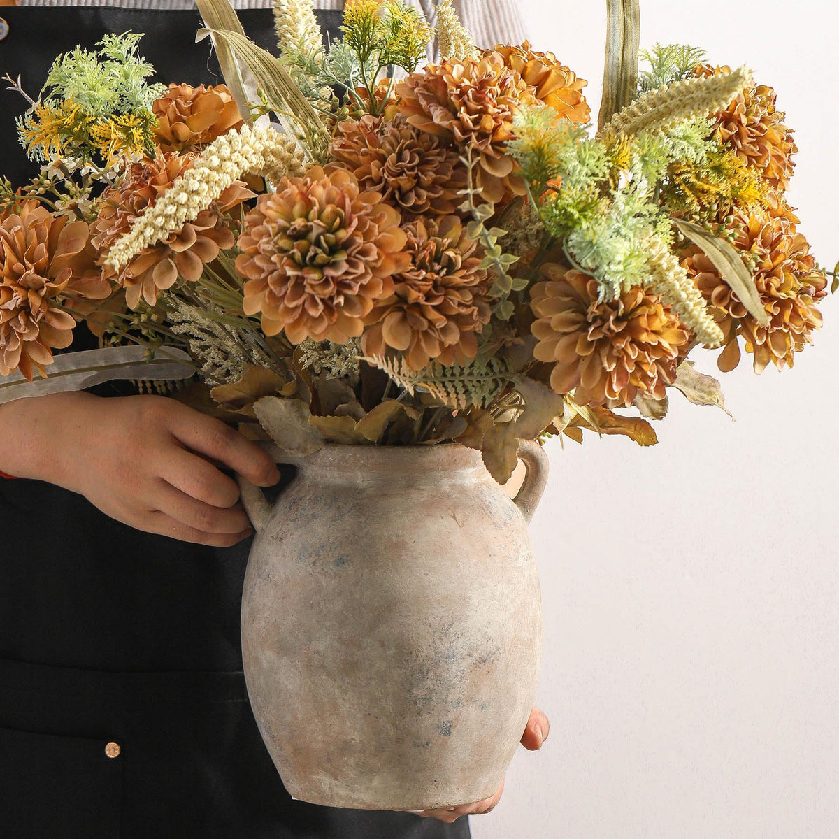 Dobbyby Ceramic Flower Vase 7 6 inch Farmhouse Rustic Vase - Dobbyby Official Imagery - 5