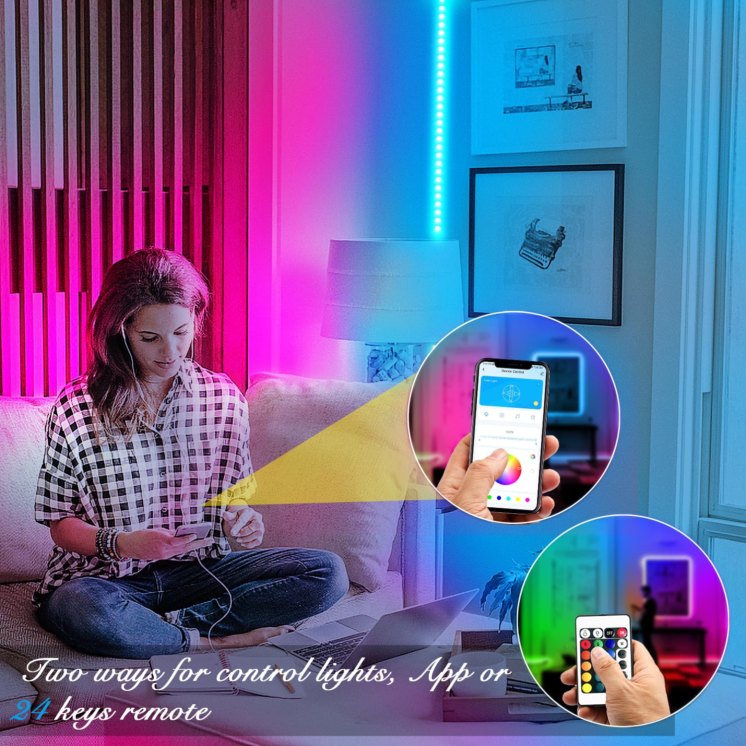 DAYBETTER Led Strip Lights 100 ft Smart with App Remote Control, 5050 RGB for Be - DAYBETTER Official Product View 5