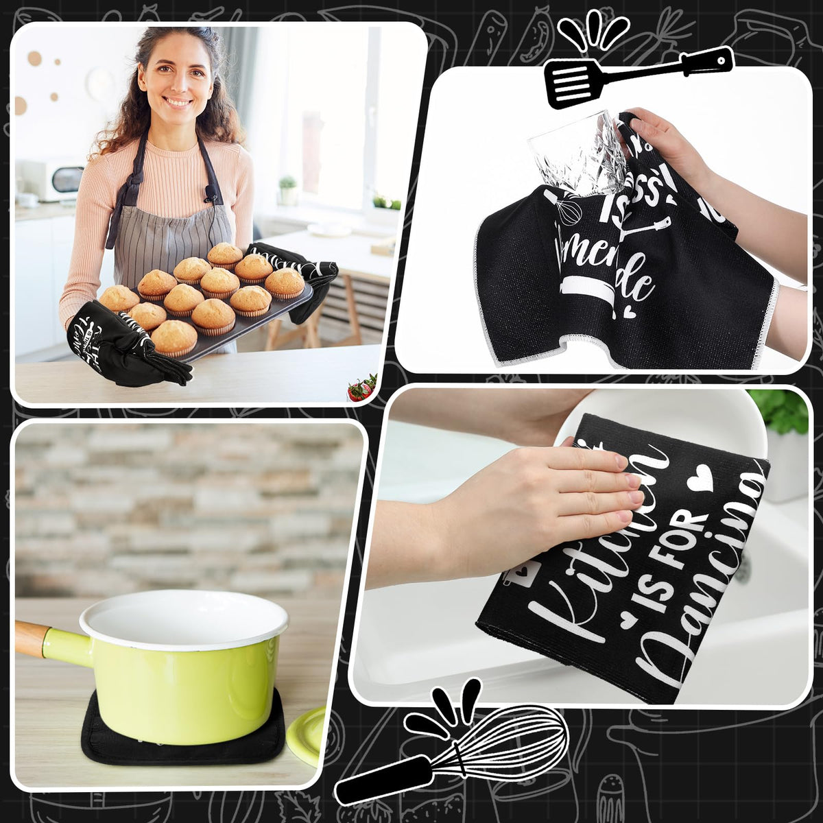 Fourluoo 10 Pcs Farmhouse Kitchen Decor and Accessories Set - Fourluoo Official Imagery - 6