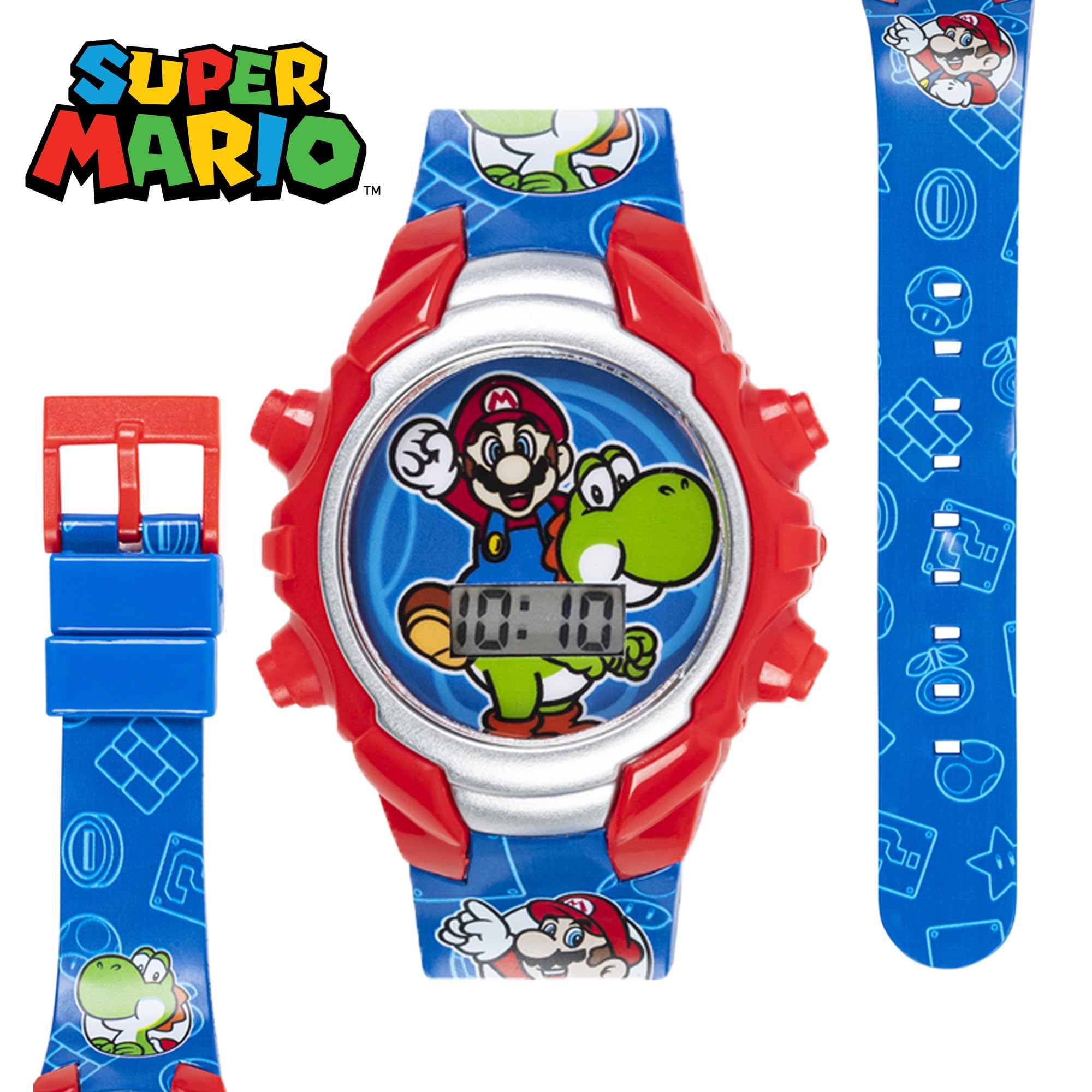 Accutime Super Mario Kids Digital Watch with Yoshi, LED Light Show, So - View 4