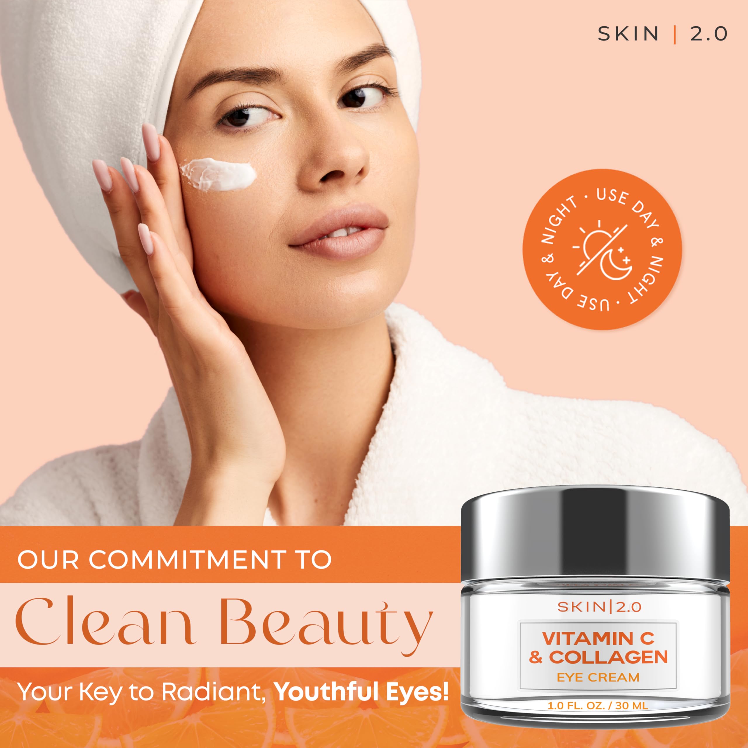 Skin 2 0 Vitamin C Collagen Under Eye Cream for Dark Circles - Skin 2.0 Official Product Imagery - 3