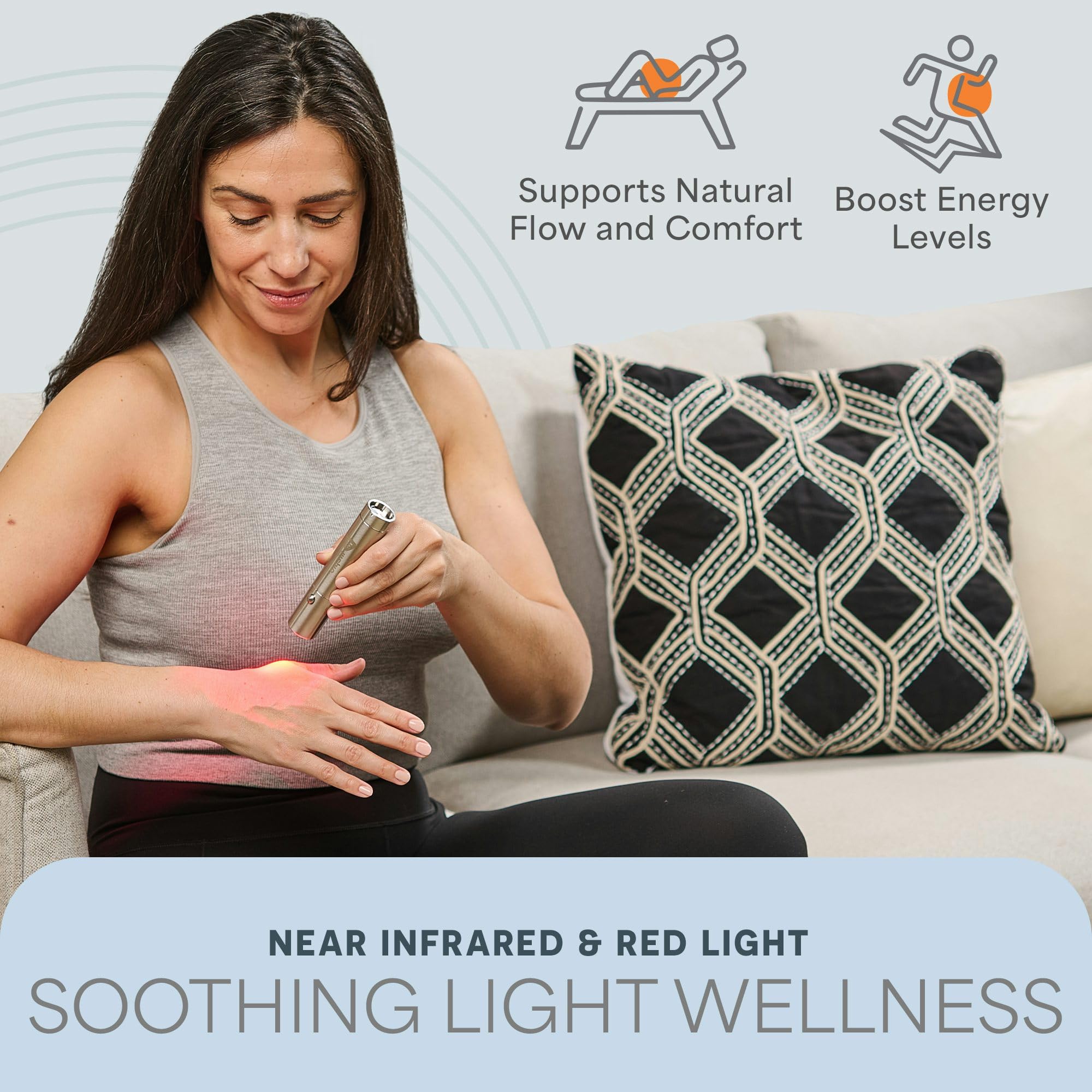 LifePro Lumicure red light therapy wand handheld massager with a sleek design and ergonomic grip for targeted red light therapy treatments.