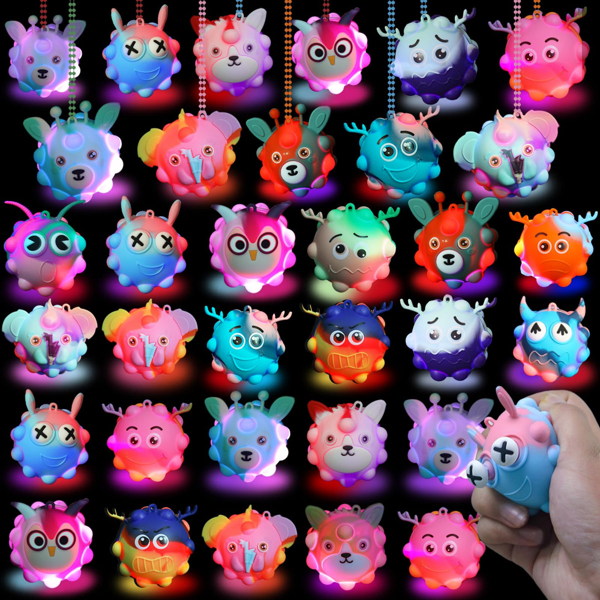 48 Pack Light Up Party Favors for Birthday Glow in The Dark - Supovil Official Imagery - 2
