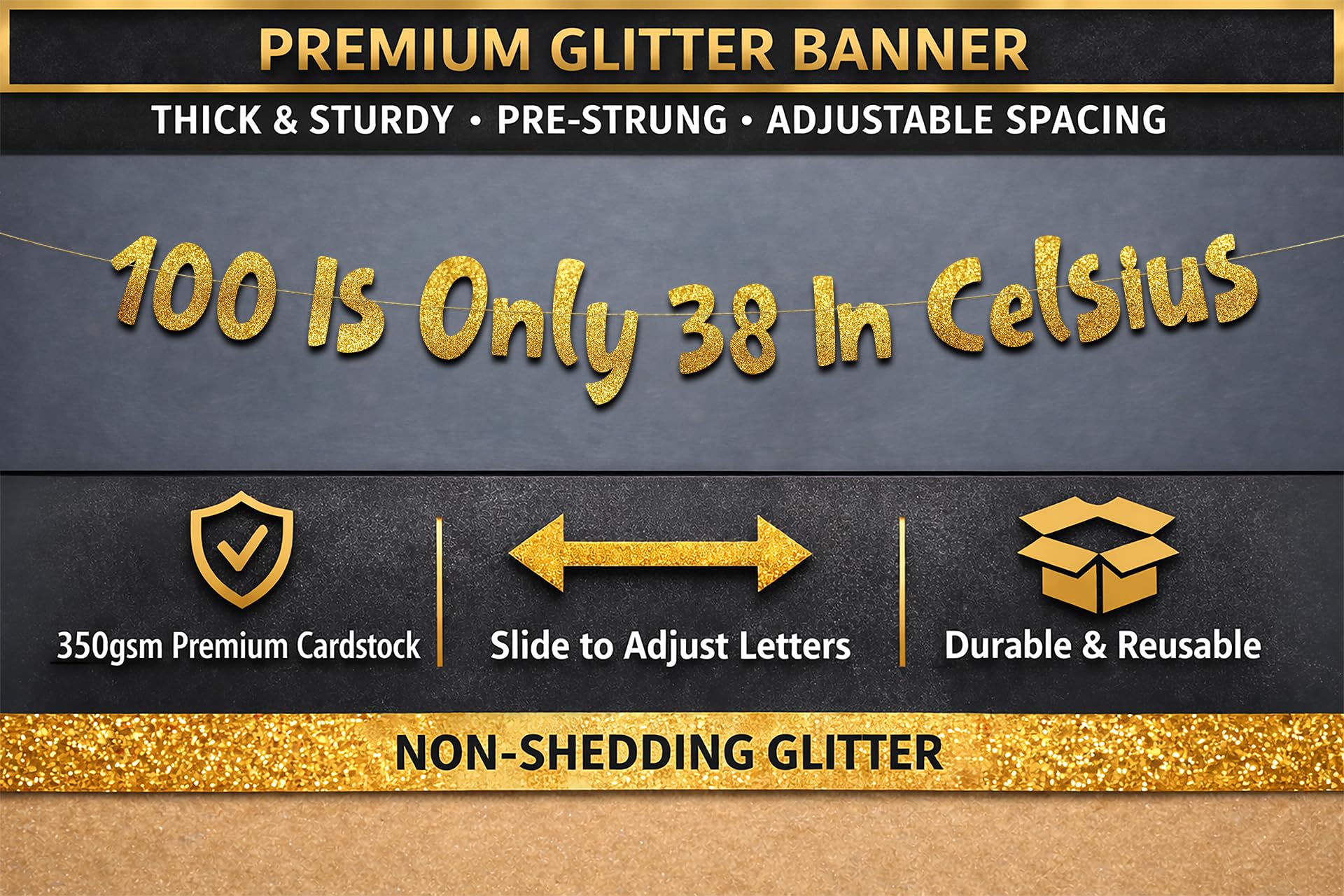 Sterling James Co. Pre-Strung 100 is Only 38 in Celsius Gold Glit - Sterling James Co. Official Product View 4