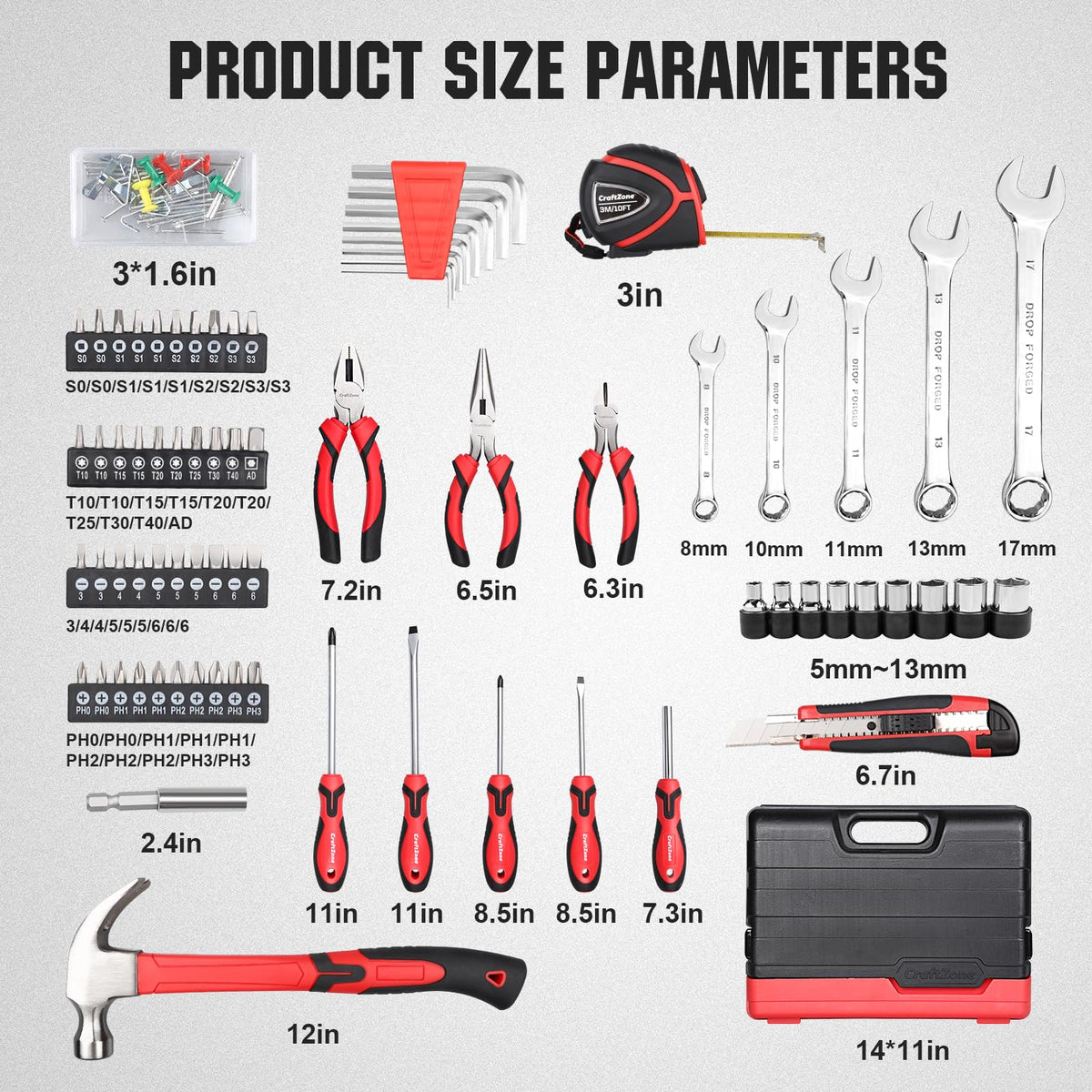 75 Piece Home Tool Kit General Household Hand Tool Set with - CRAFTZONE Official Imagery - 4