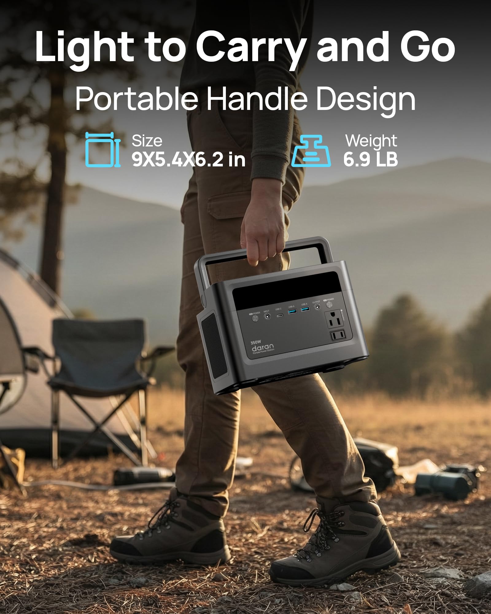 DaranEner Portable Power Station 350W  Solar Generator 230.4Wh/11 - DaranEner Official Product View 4