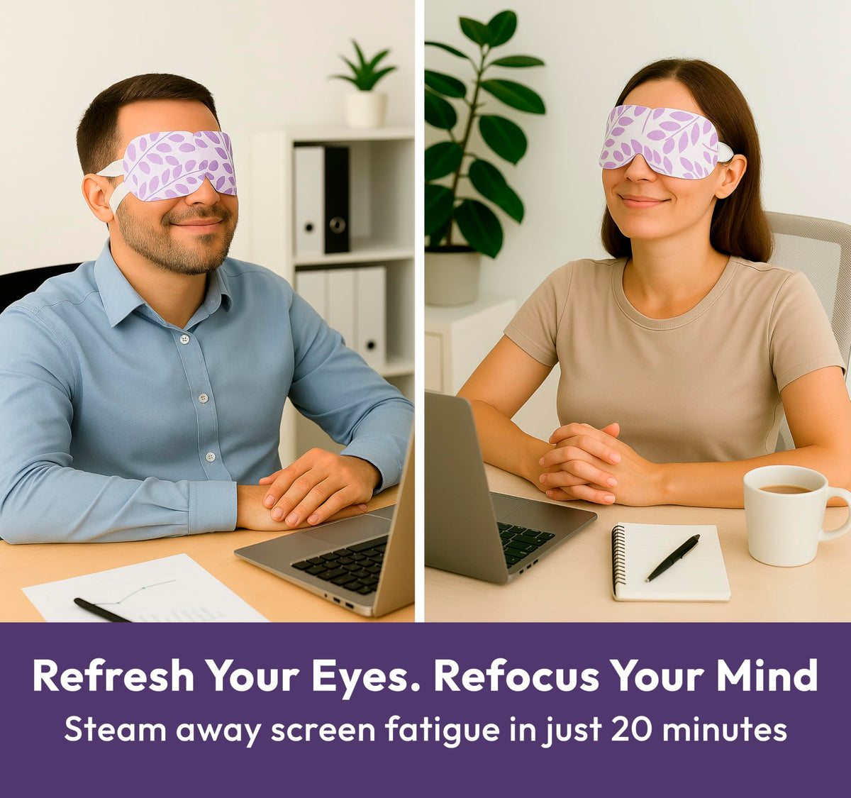 Lavender Steam Eye Mask for Dry Eyes Self Heating 16 Pack - DoSensePro Official Imagery - 5