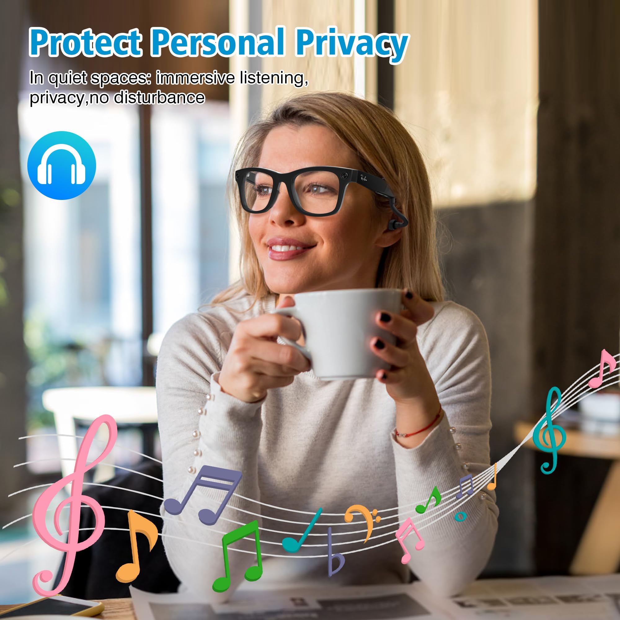 RCstyle HiBloks Voice Privacy Ear Tips for Ray-Ban Meta Smart Gla by RCstyle - Angle View 3
