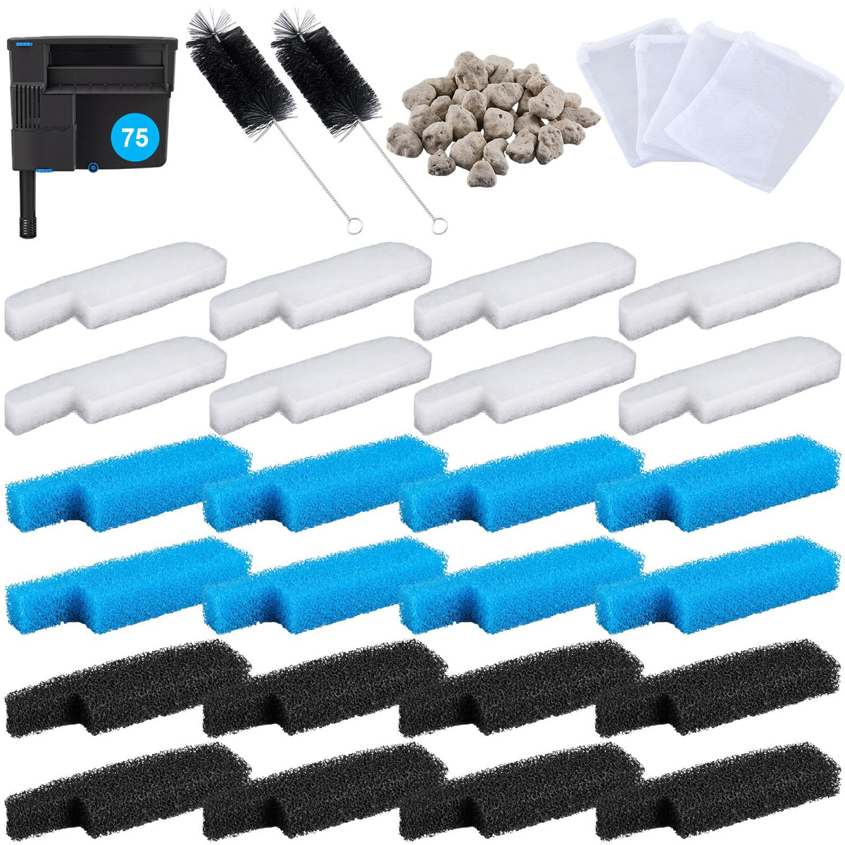 Threlaco 31 Pcs Filter Media Kit Compatible with Seachem - Threlaco Official Imagery - 2