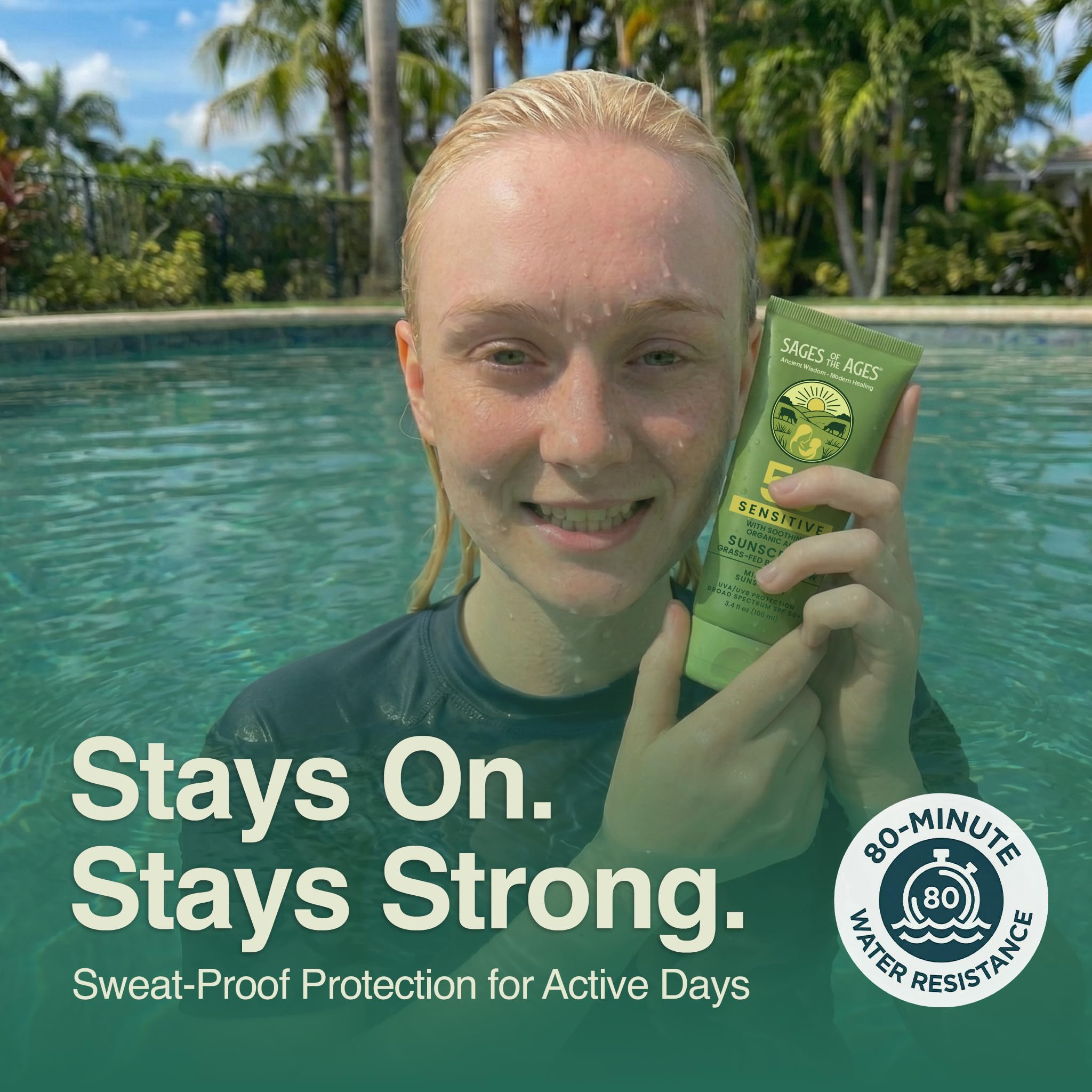 Grass Fed Tallow Natural Mineral Sunscreen SPF 50 No White - Sages Of The Ages Official Imagery - 5