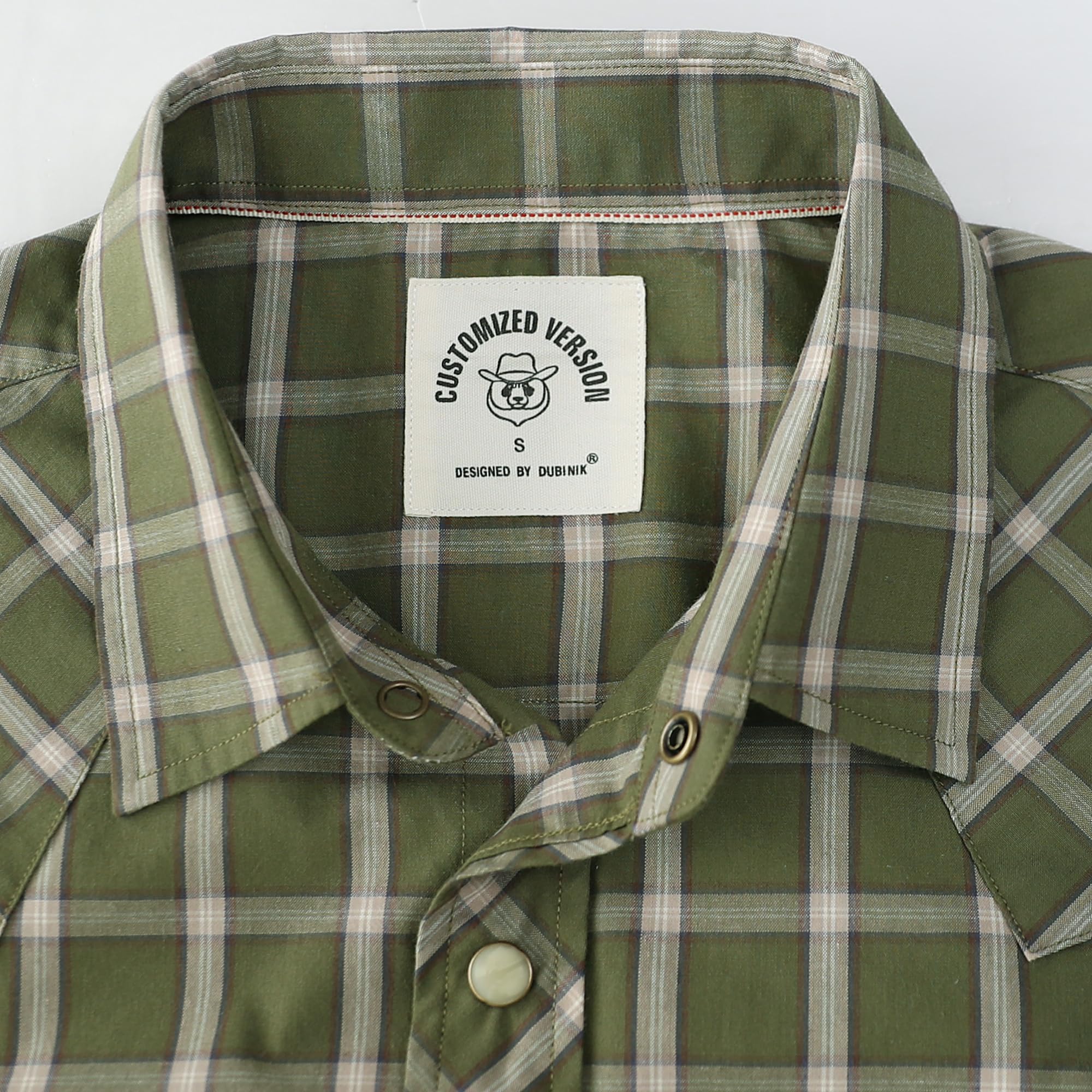 Dubinik® Pearl Snap Western Shirt for Men Short Sleeve 2 Sawtooth Pocket - Dubinik Official Product View 3