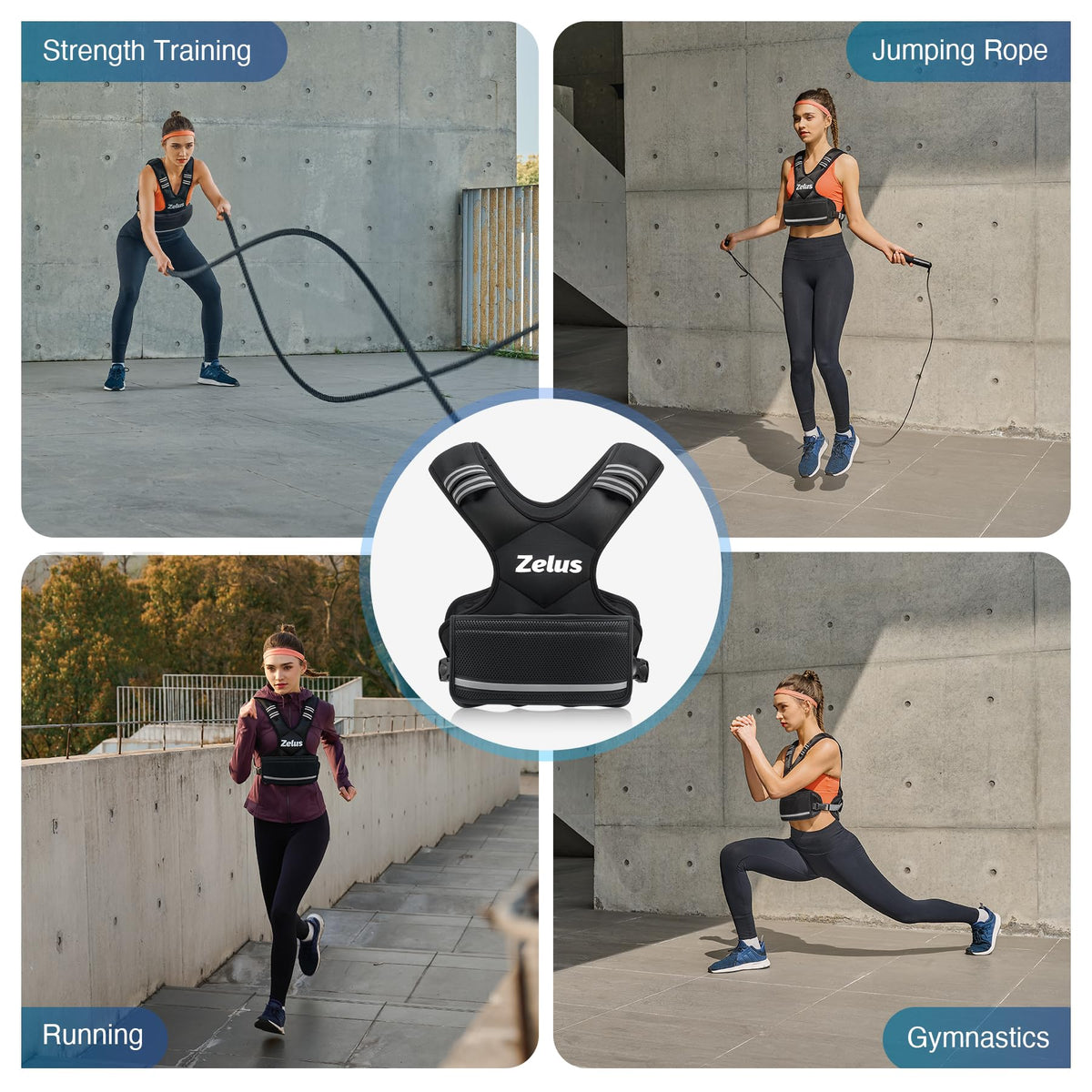 ZELUS Weighted Vest for Men Women Adjustable 4 32lb Vest - ZELUS Official Imagery - 7