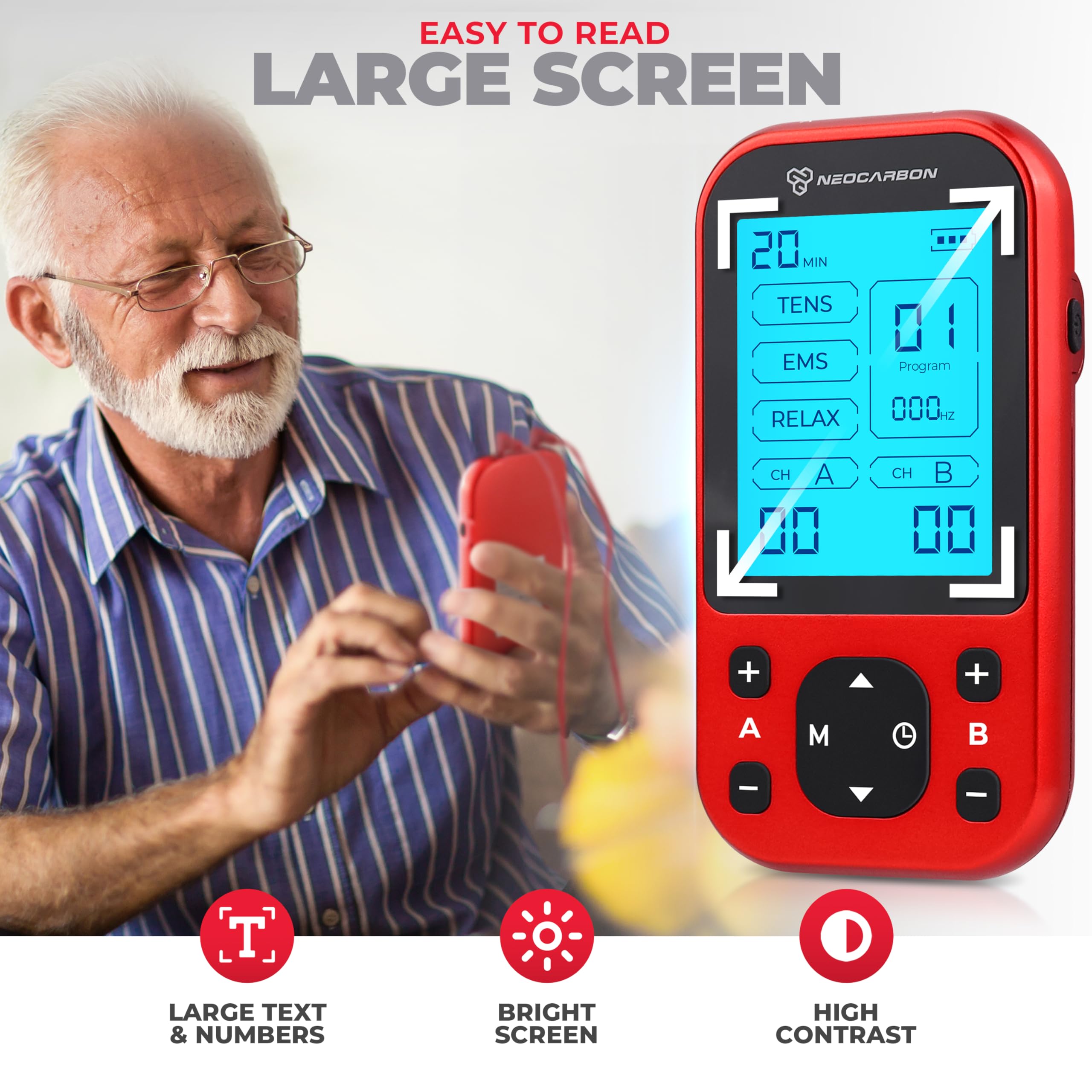 Neocarbon TENS Unit Pro – Drug-Free Pain Relief Device