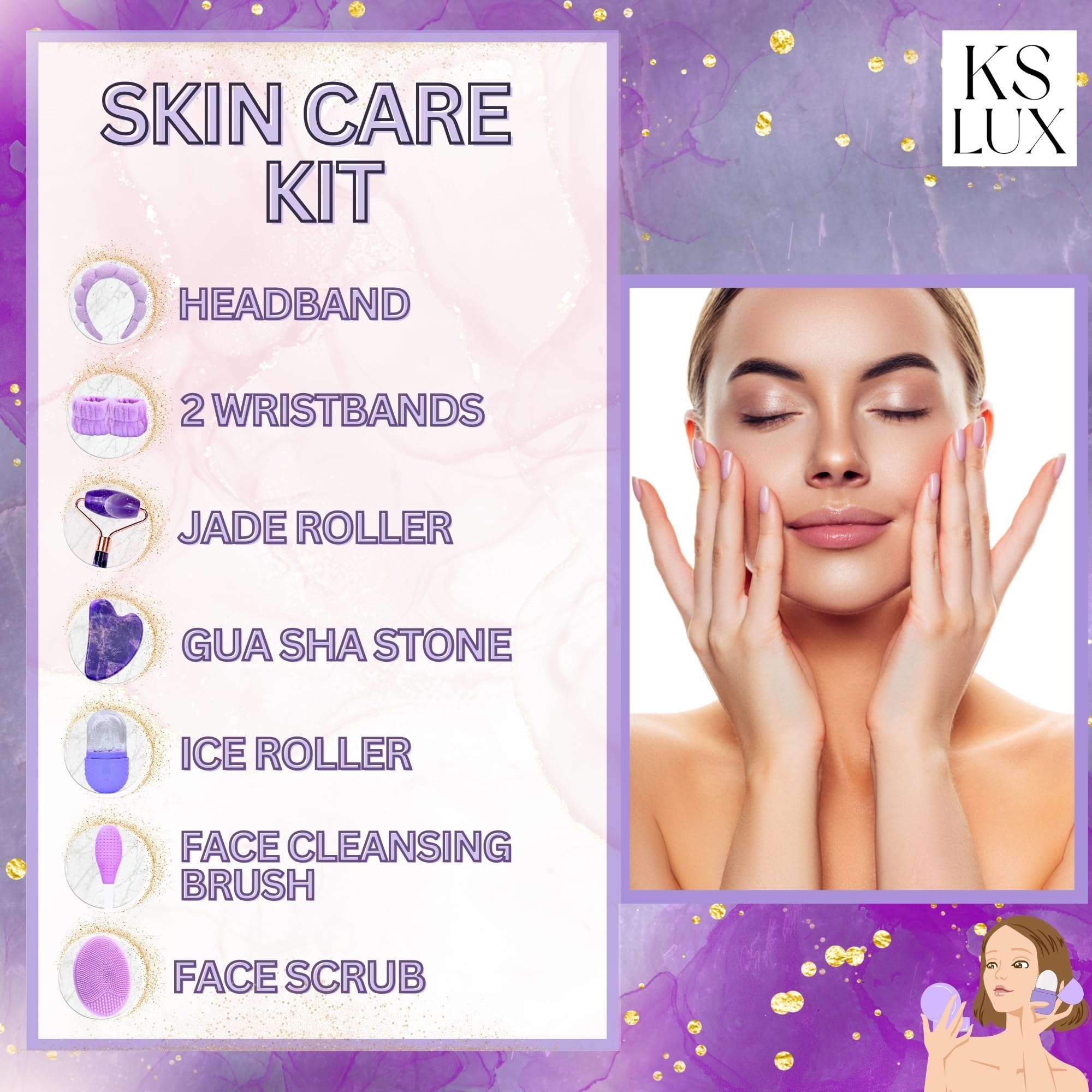 Skincare tools set, facial accessories for skincare, teen skin - KS LUX