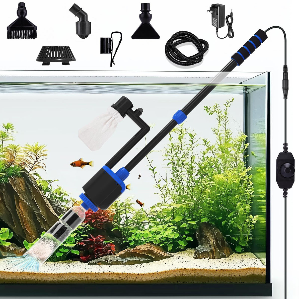AQQA DC 36W Electric Aquarium Vacuum Gravel Cleaner - AQQA Official Imagery - 2
