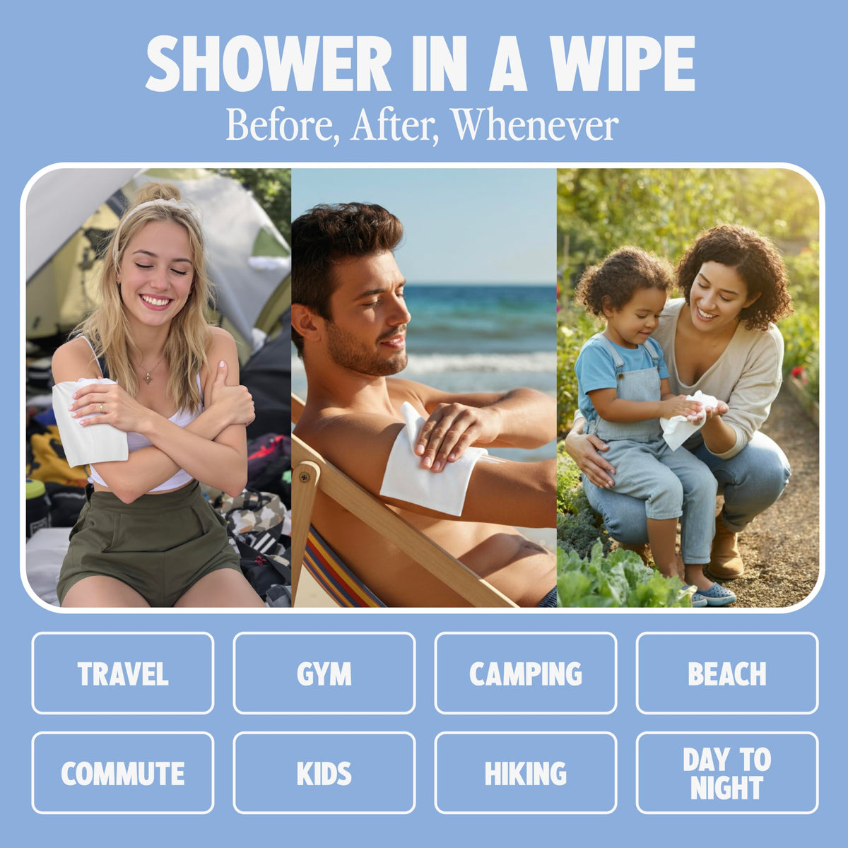 HyperGo XL Body Wipes for Women Men 12 x12 Rinse Free Full - HyperGo Official Imagery - 7