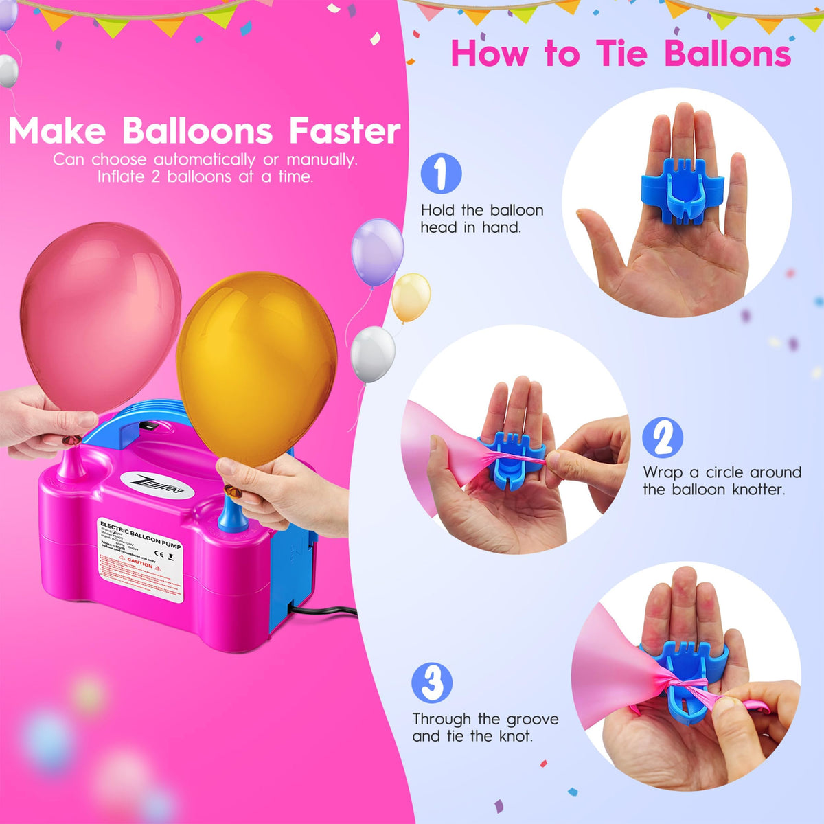 Portable Electric Balloon Pump - ZEUSRAY Official Imagery - 5
