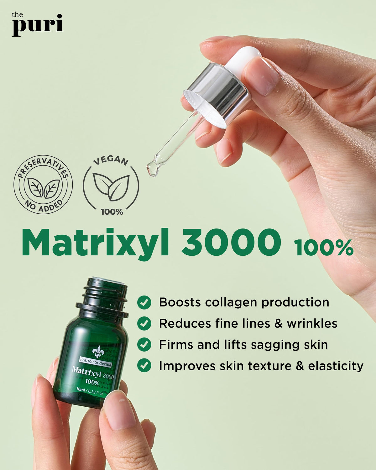 100 Matrixyl 3000 Peptide Serum Fine Lines 2 Pack 10 mL Each - THEPURI Official Imagery - 3
